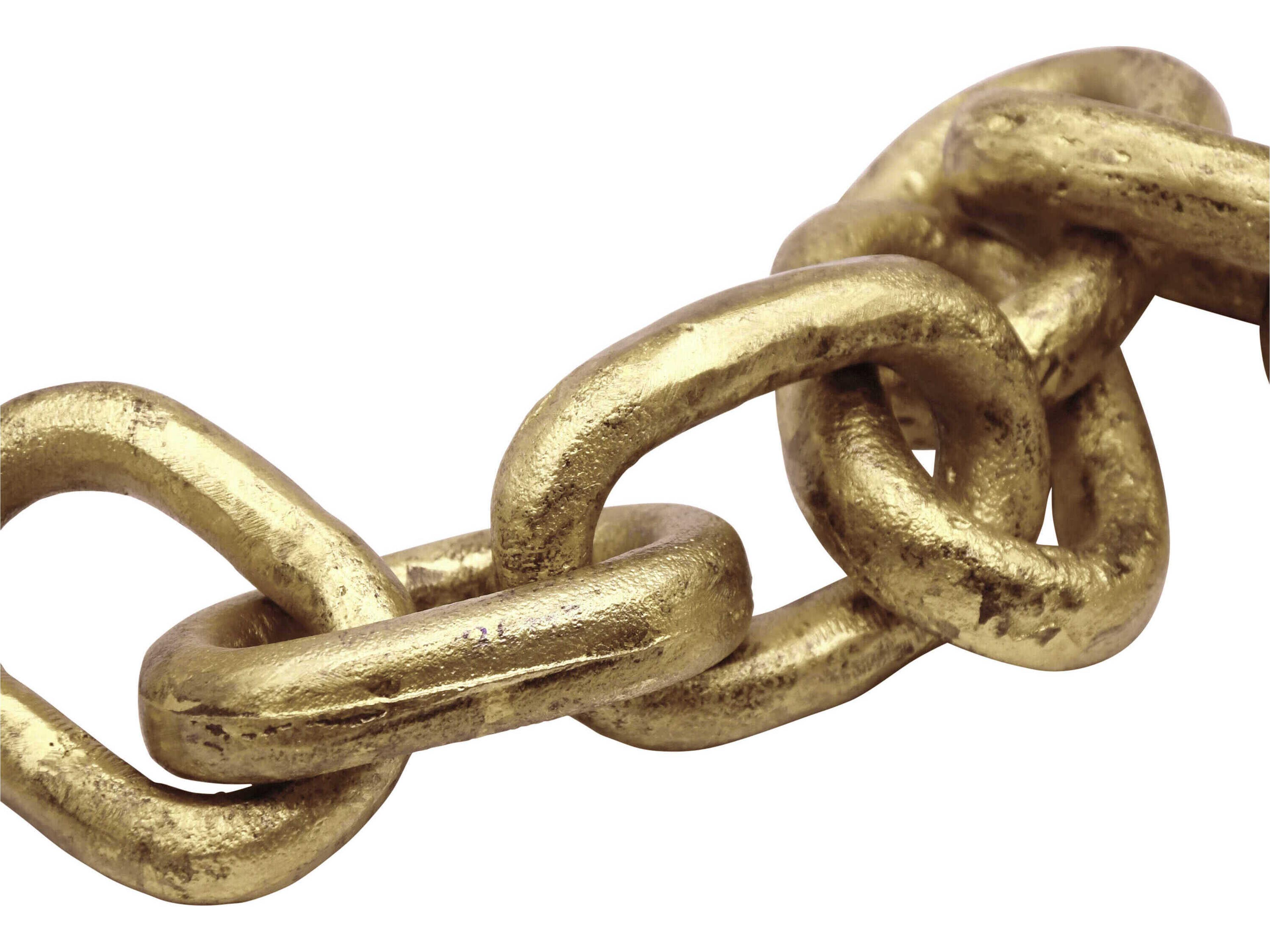 Worlds Away Textured Brass Chain Link Object