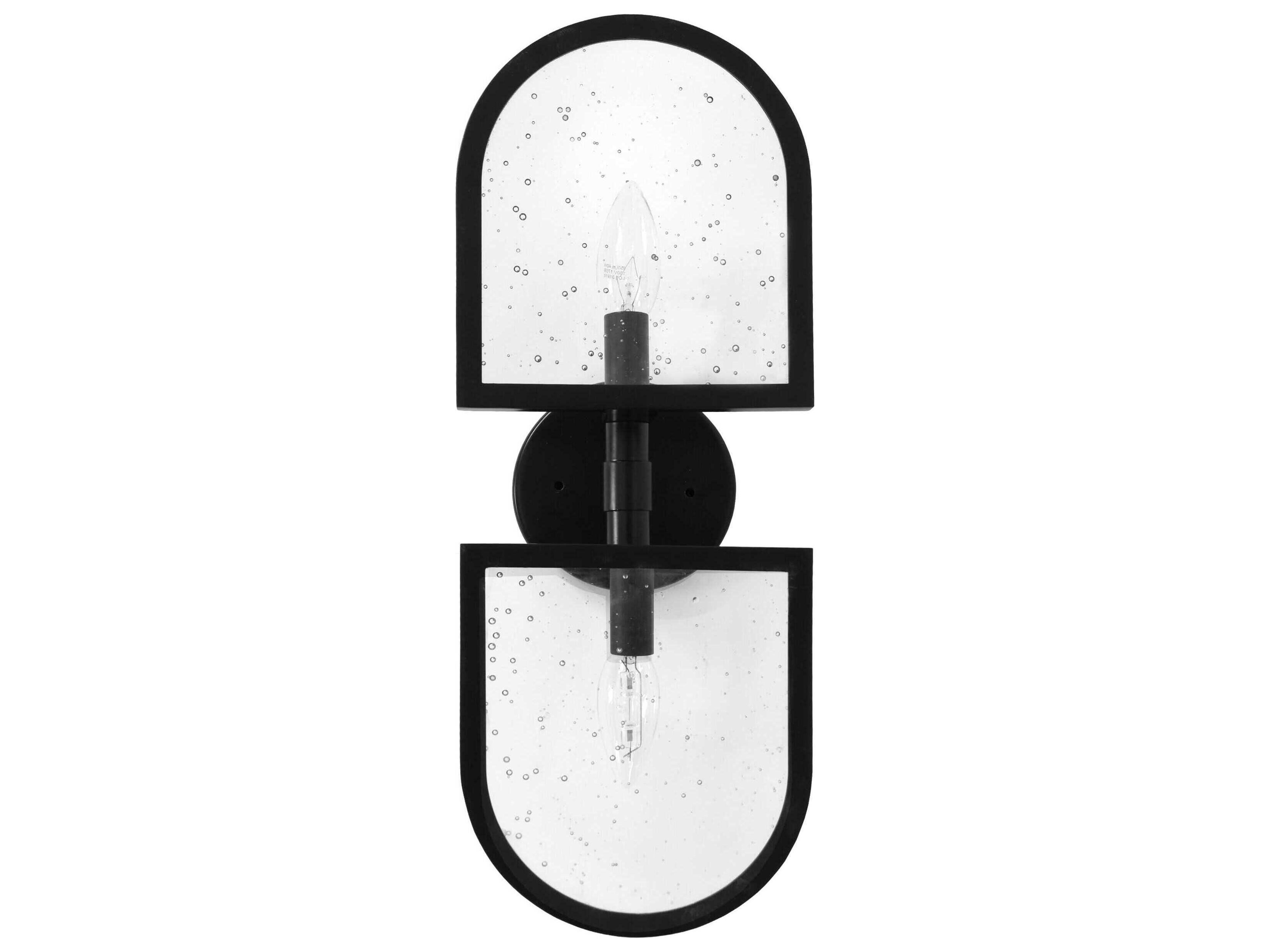 Worlds Away Black Glass Wall Sconce