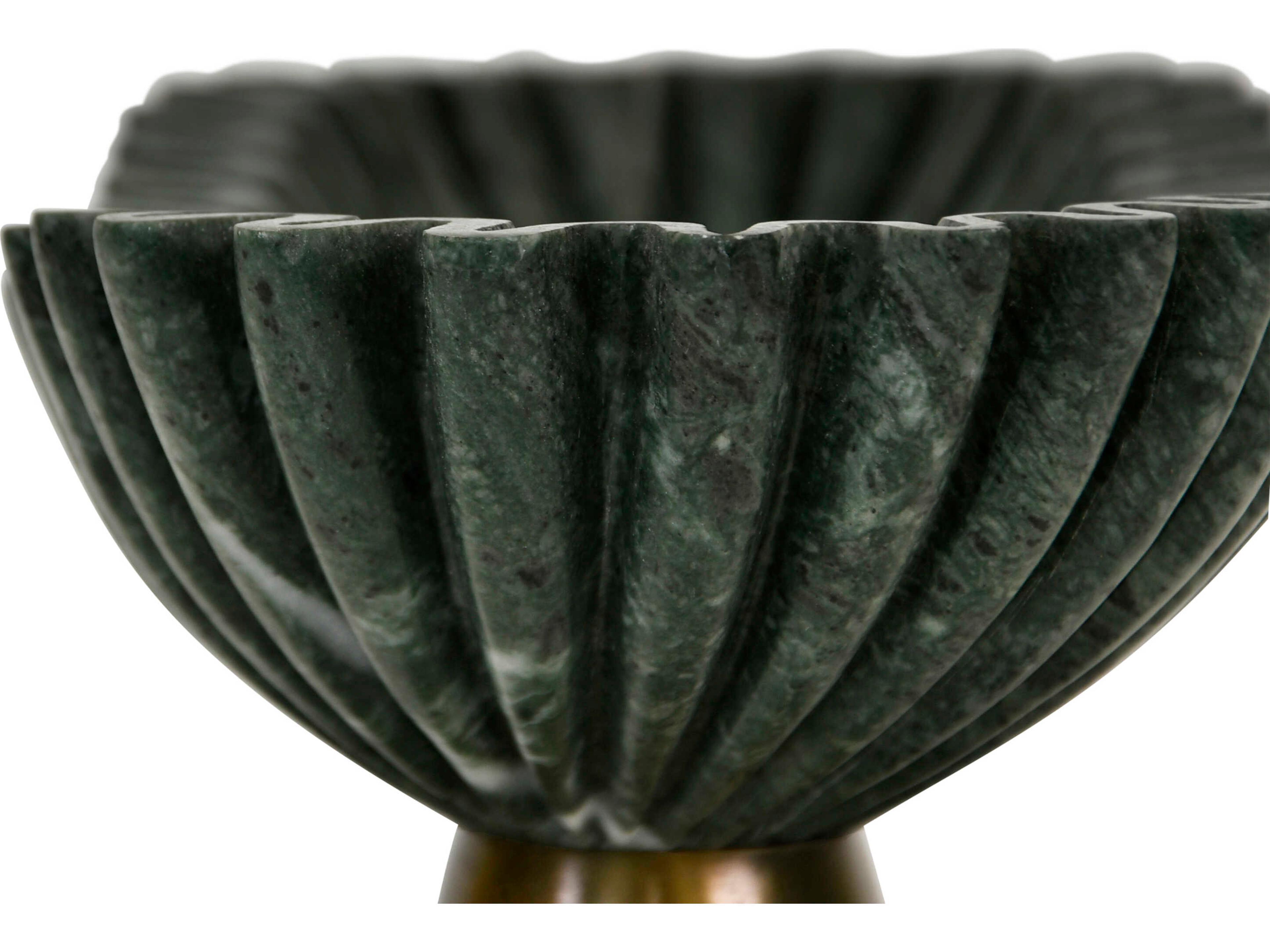 Worlds Away Drago Oval Fluted Green Marble Decorative Plate