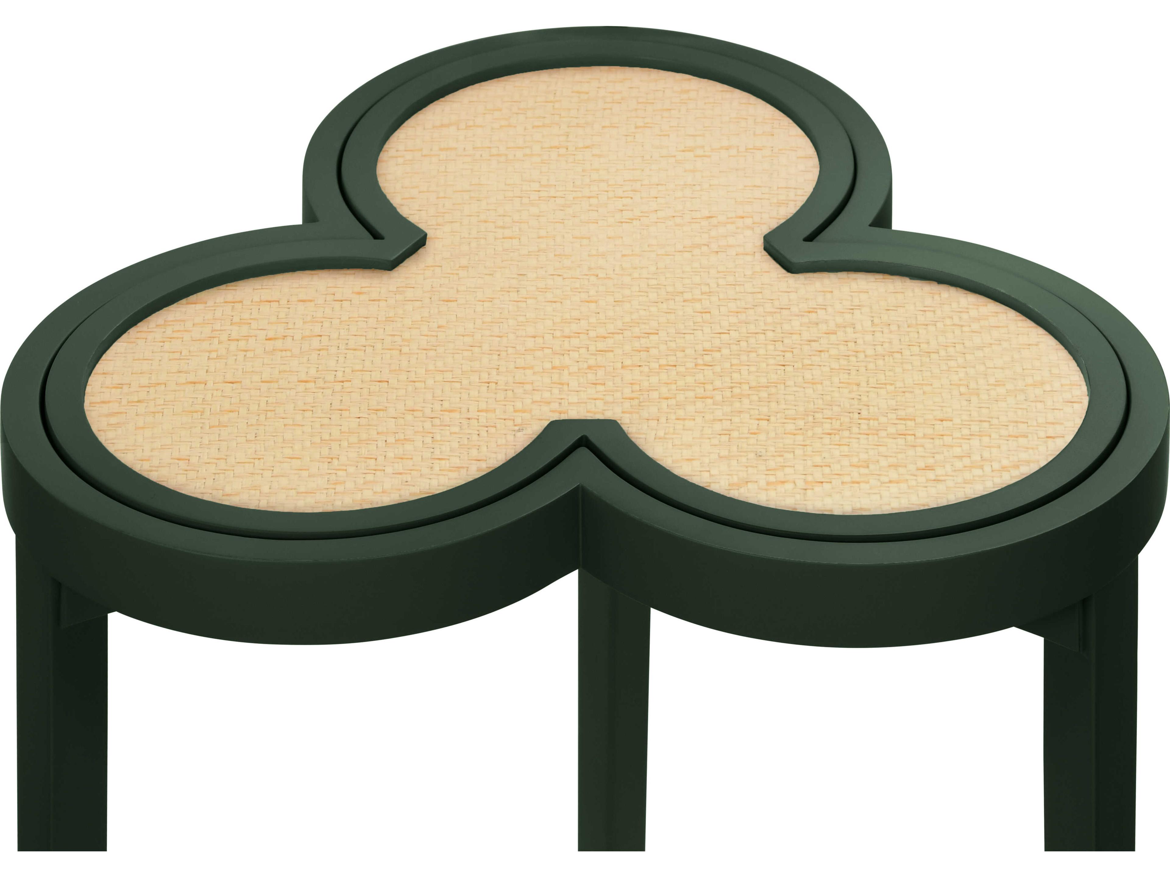 Worlds Away Dylan Rattan Green End Table