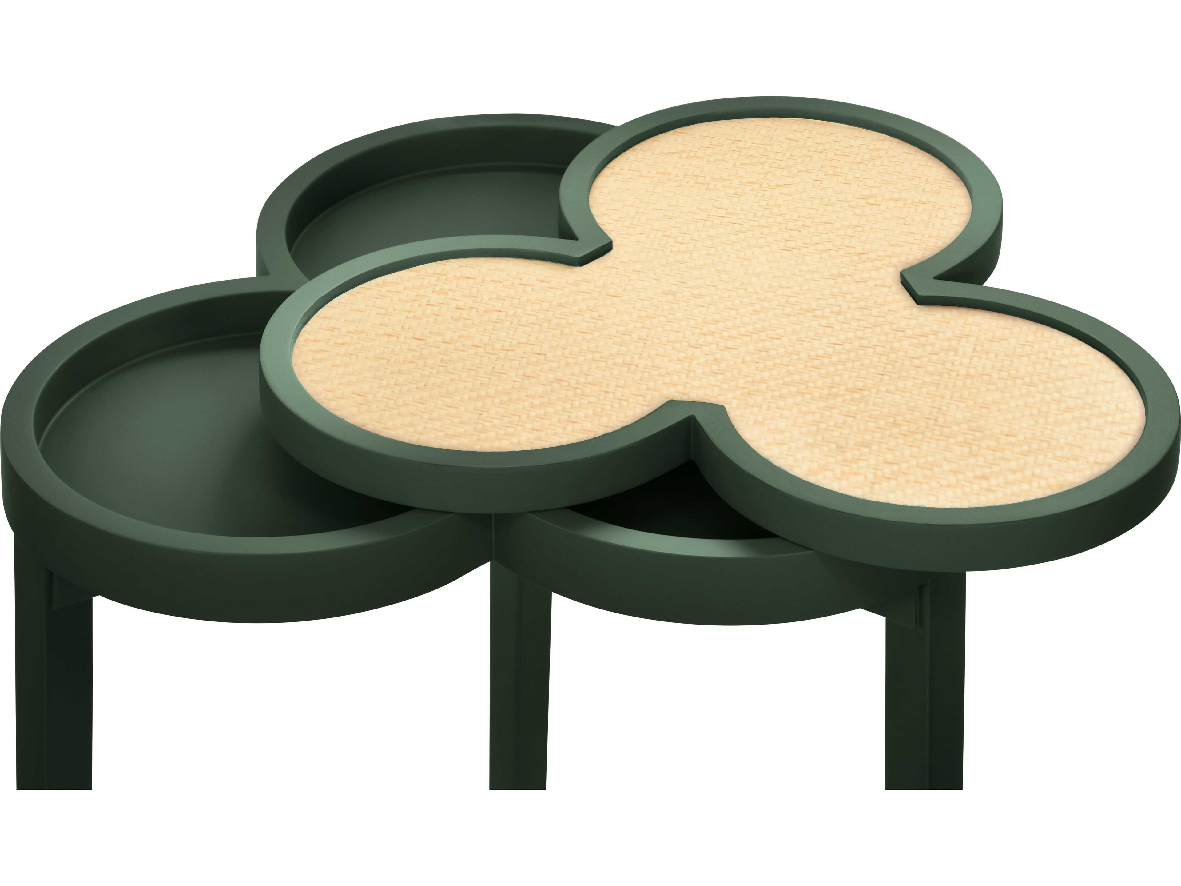 Worlds Away Dylan Rattan Green End Table
