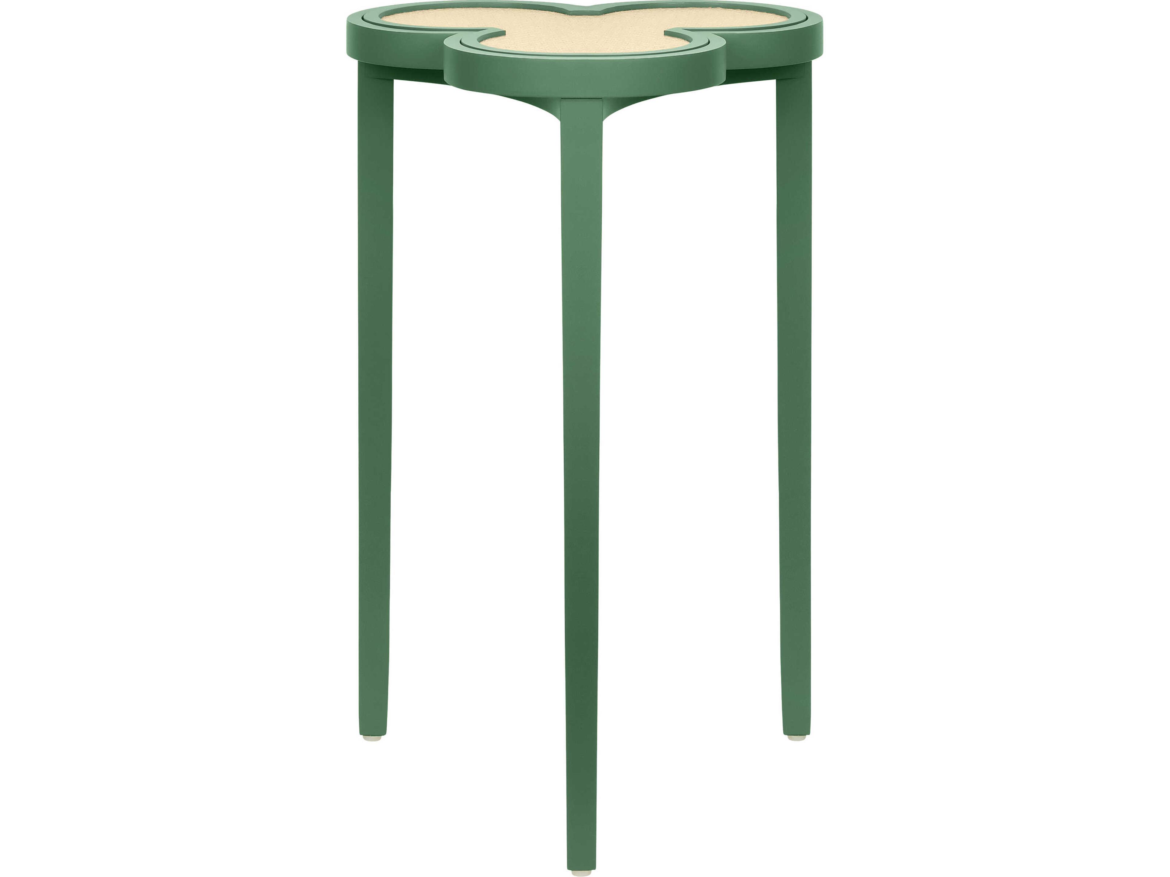 Worlds Away Dylan Rattan Green End Table
