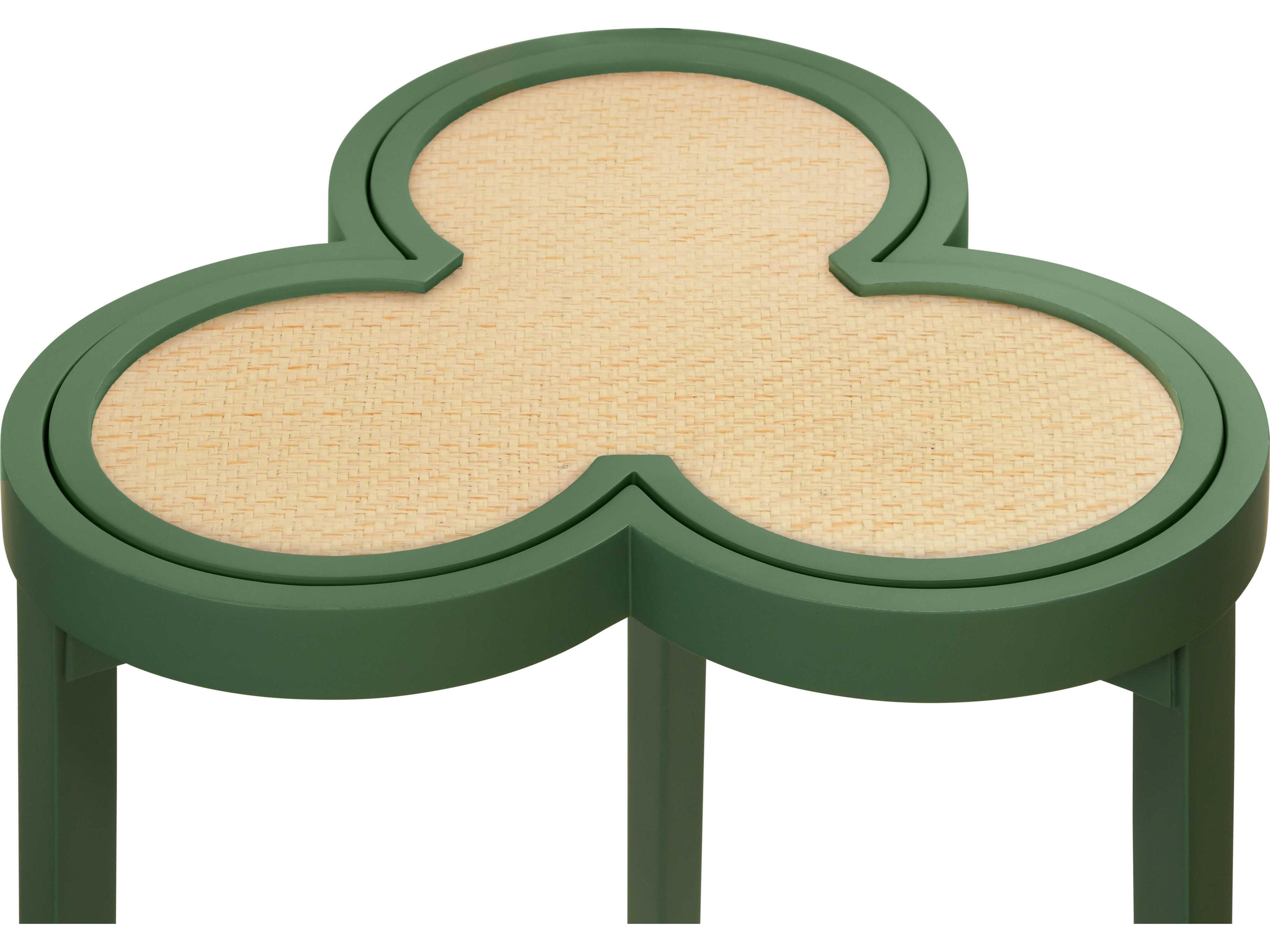 Worlds Away Dylan Rattan Green End Table