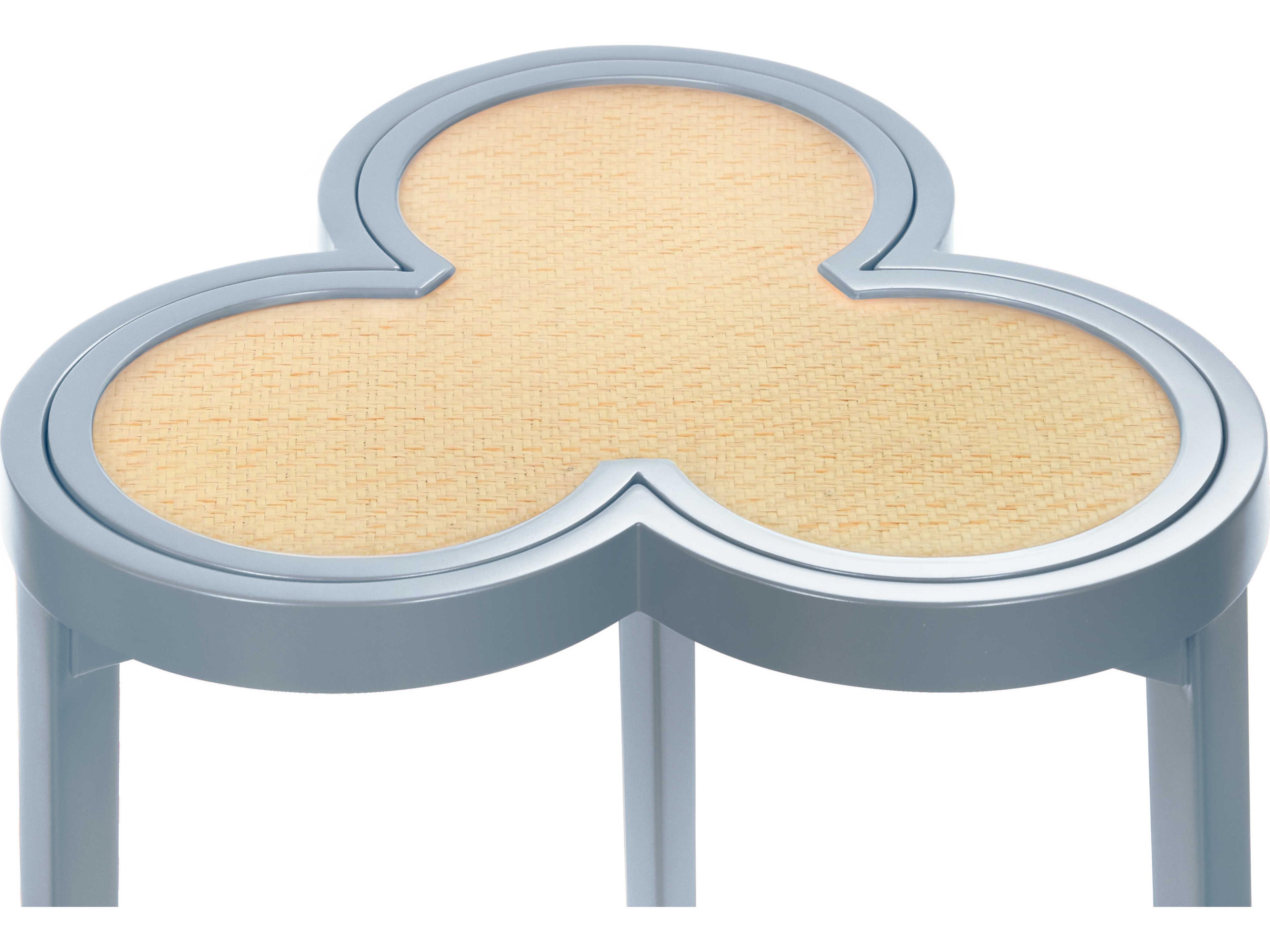 Worlds Away Dylan Rattan Blue End Table