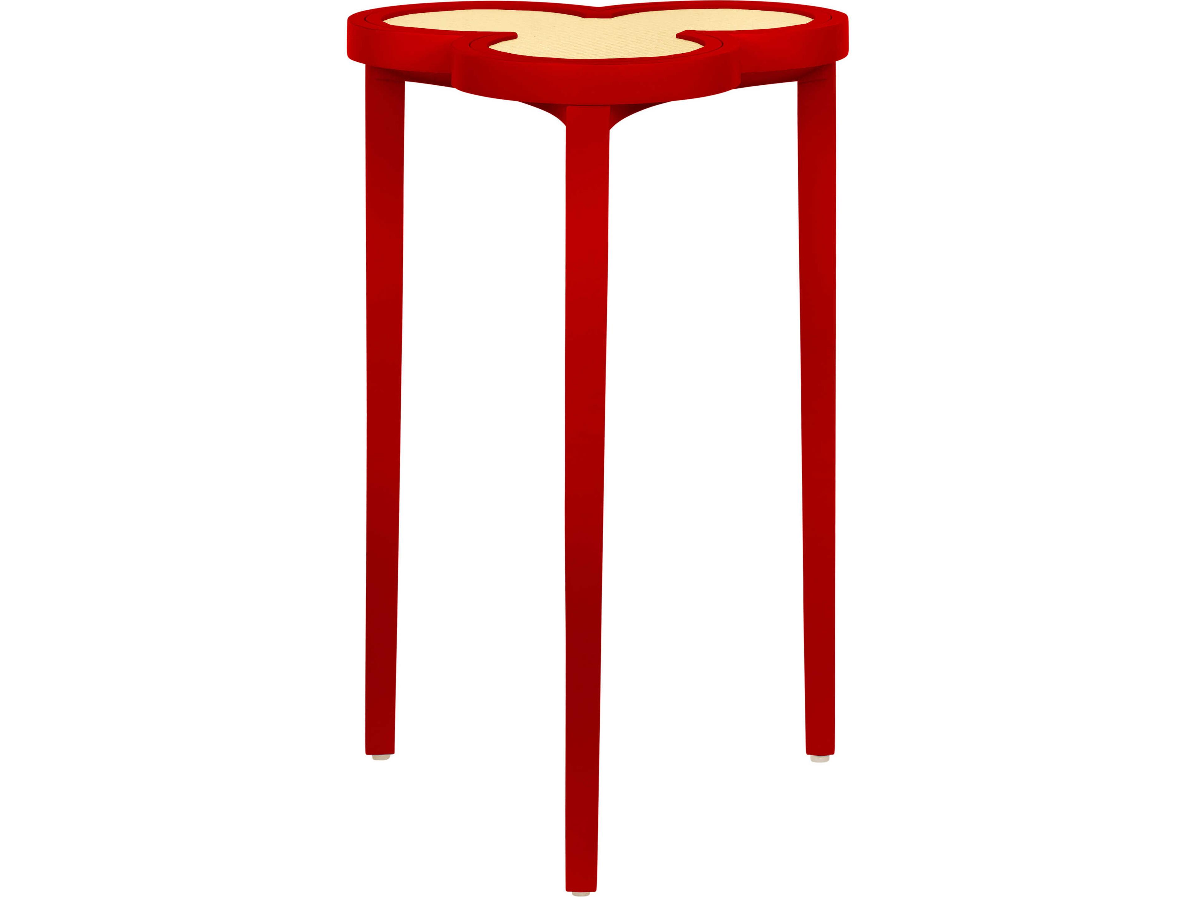 Worlds Away Dylan Rattan Red End Table