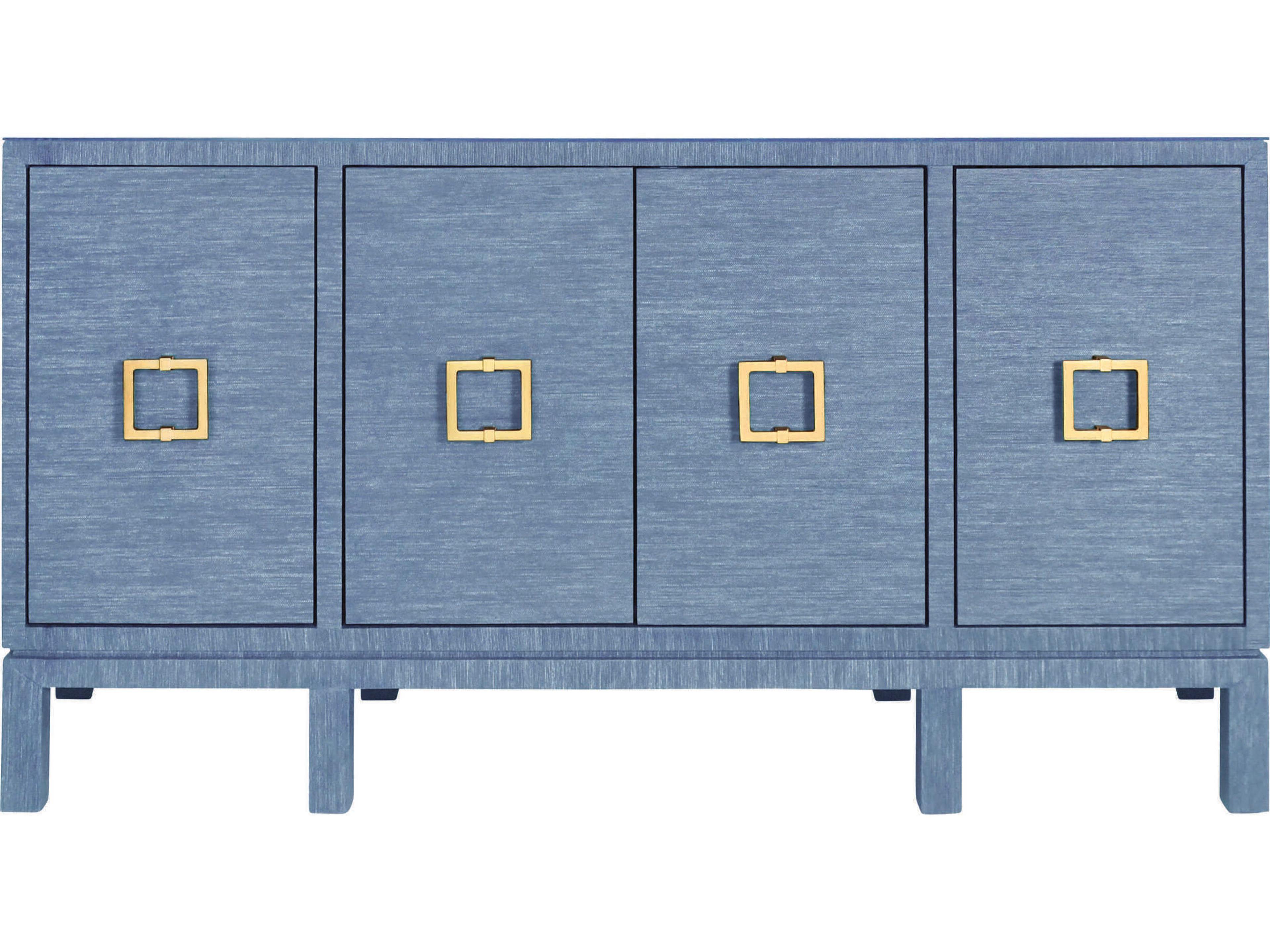 62" Blue Dyed Grasscloth Sideboard