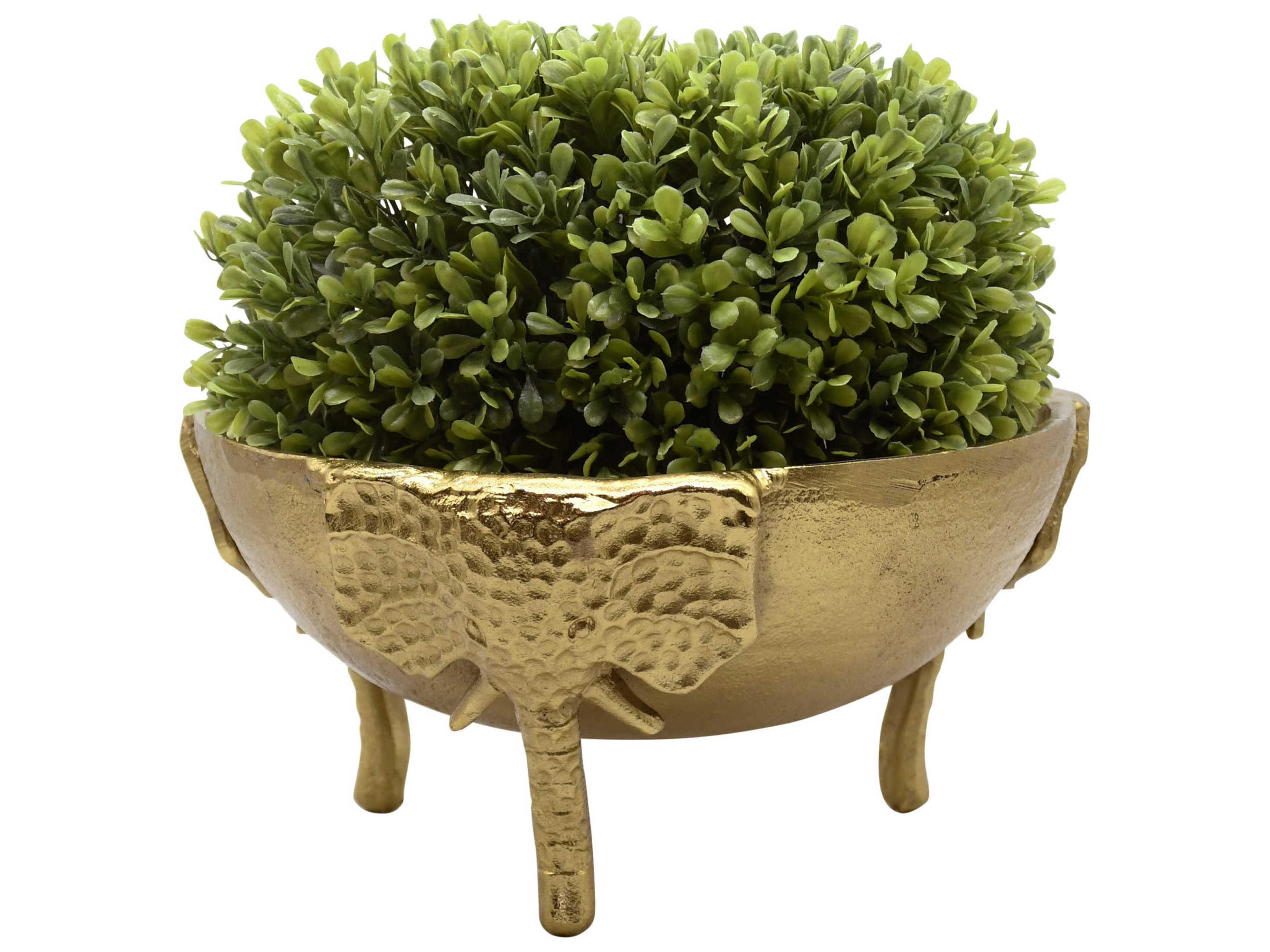 Worlds Away Textured Brass Bowl With Elephant Feet 