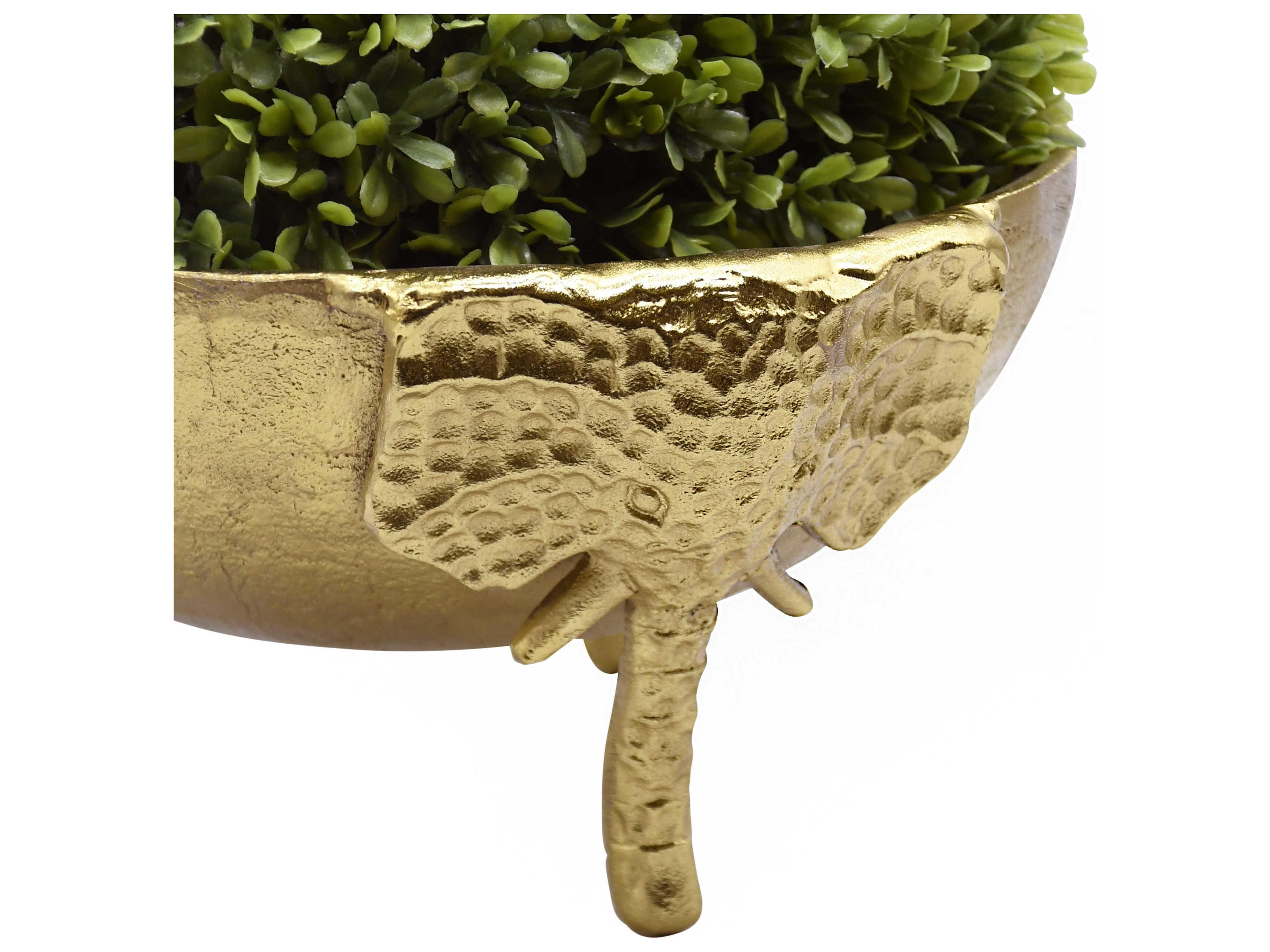 Worlds Away Textured Brass Bowl With Elephant Feet 