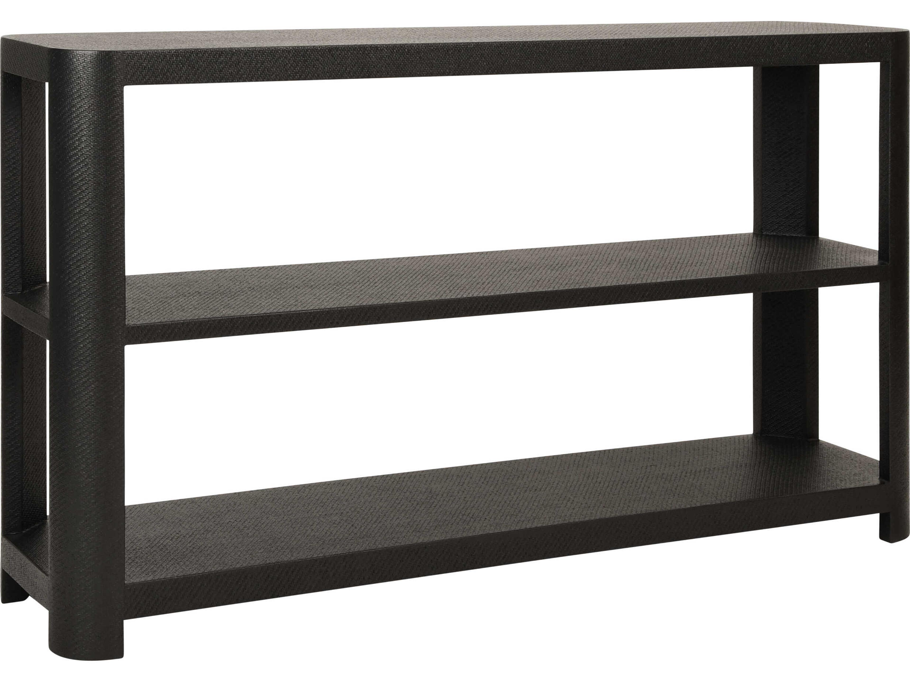 Emery Rectangular Wood Black Console Table