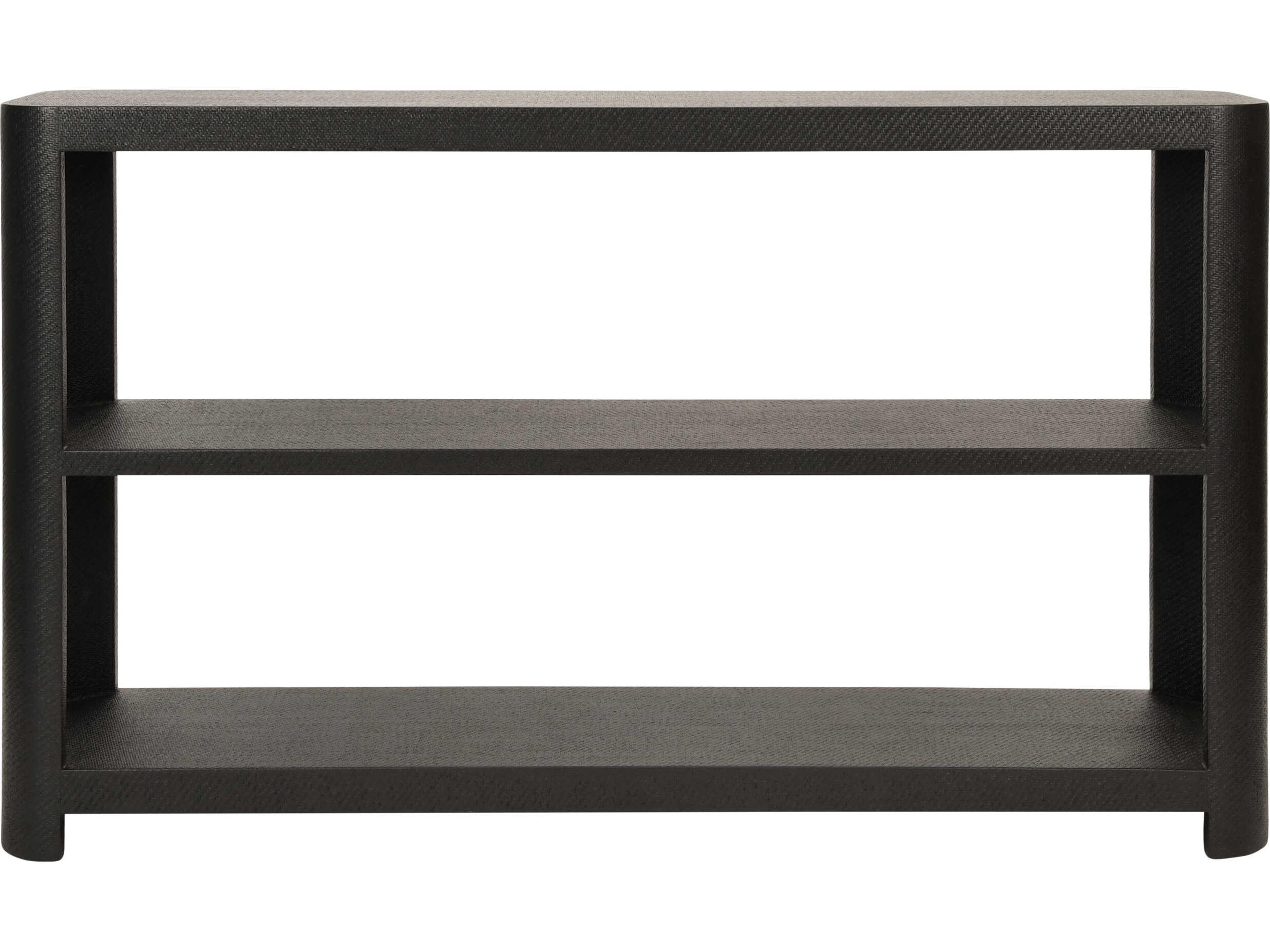 Worlds Away Emery Rectangular Wood Black Console Table