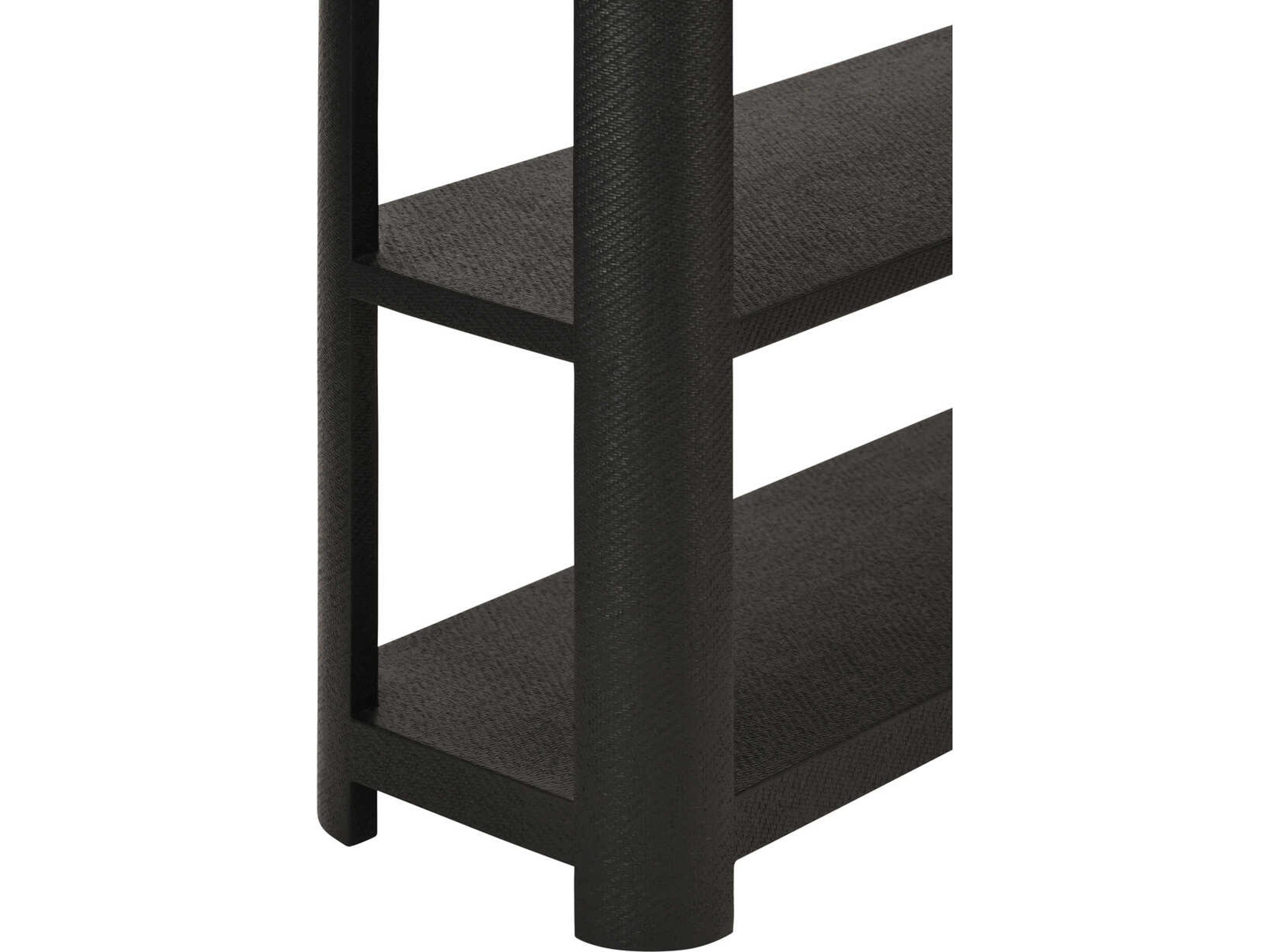 Worlds Away Emery Rectangular Wood Black Console Table