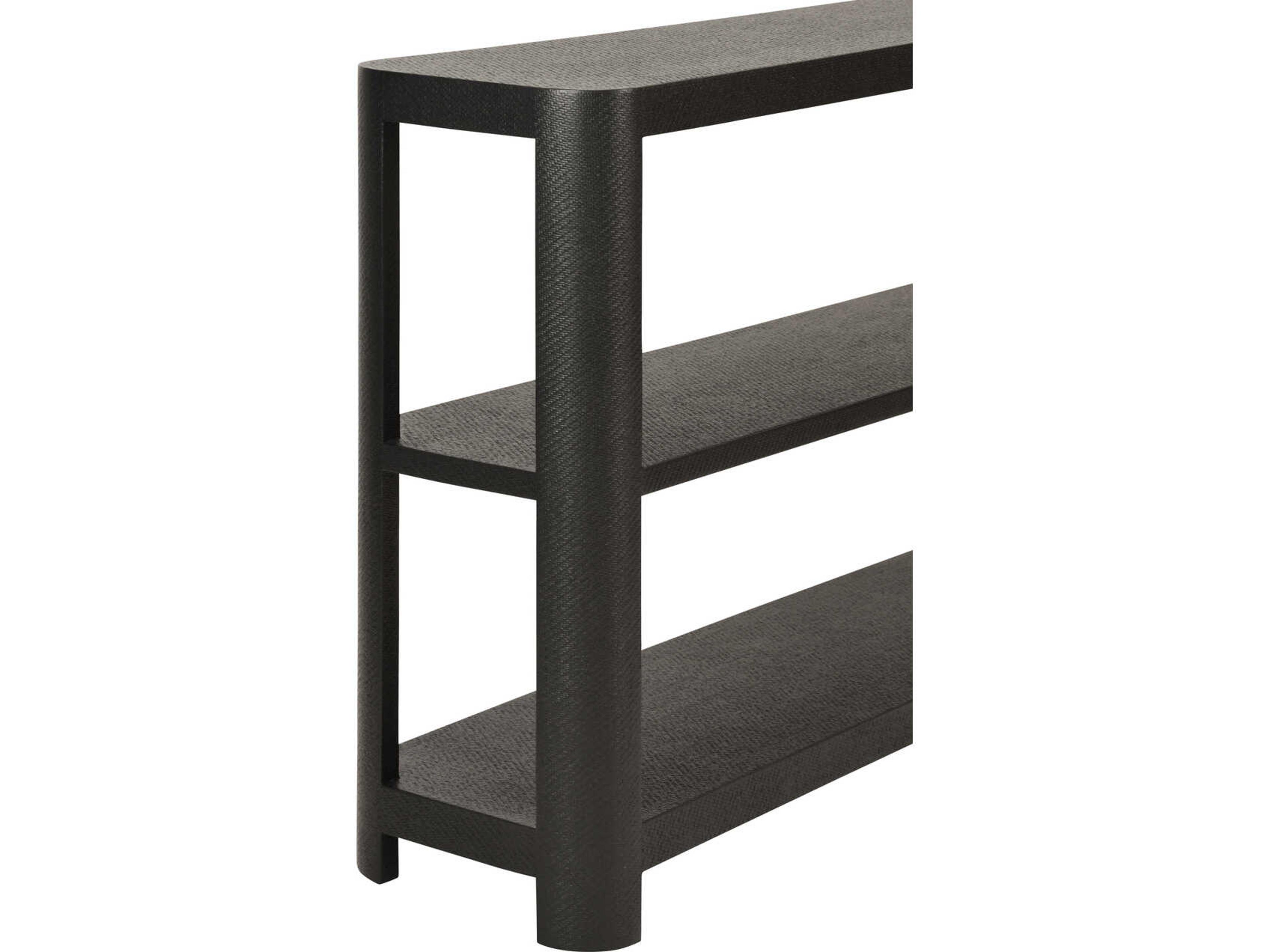 Worlds Away Emery Rectangular Wood Black Console Table