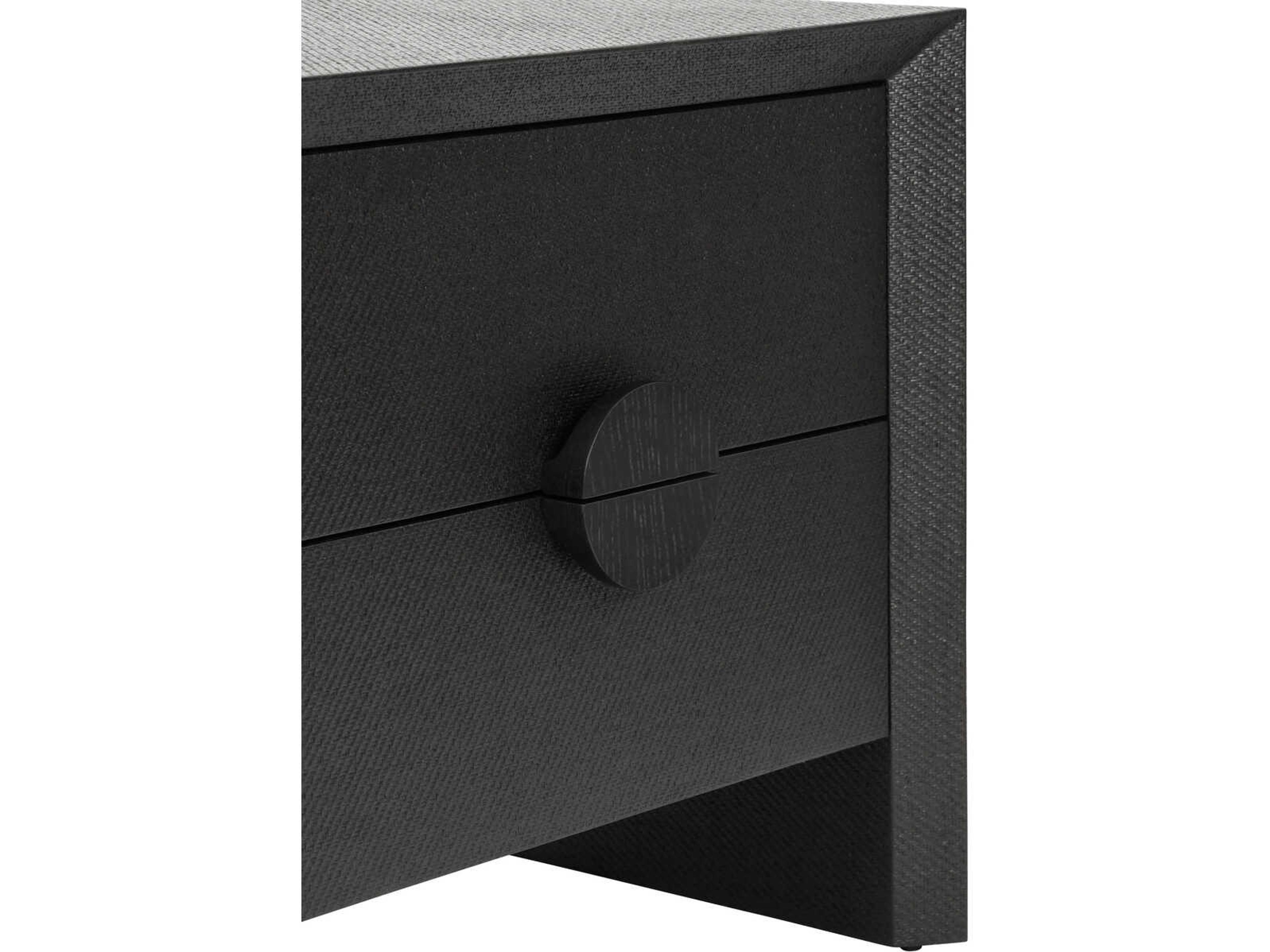 Worlds Away Ezra Rectangular Wood Black End Table