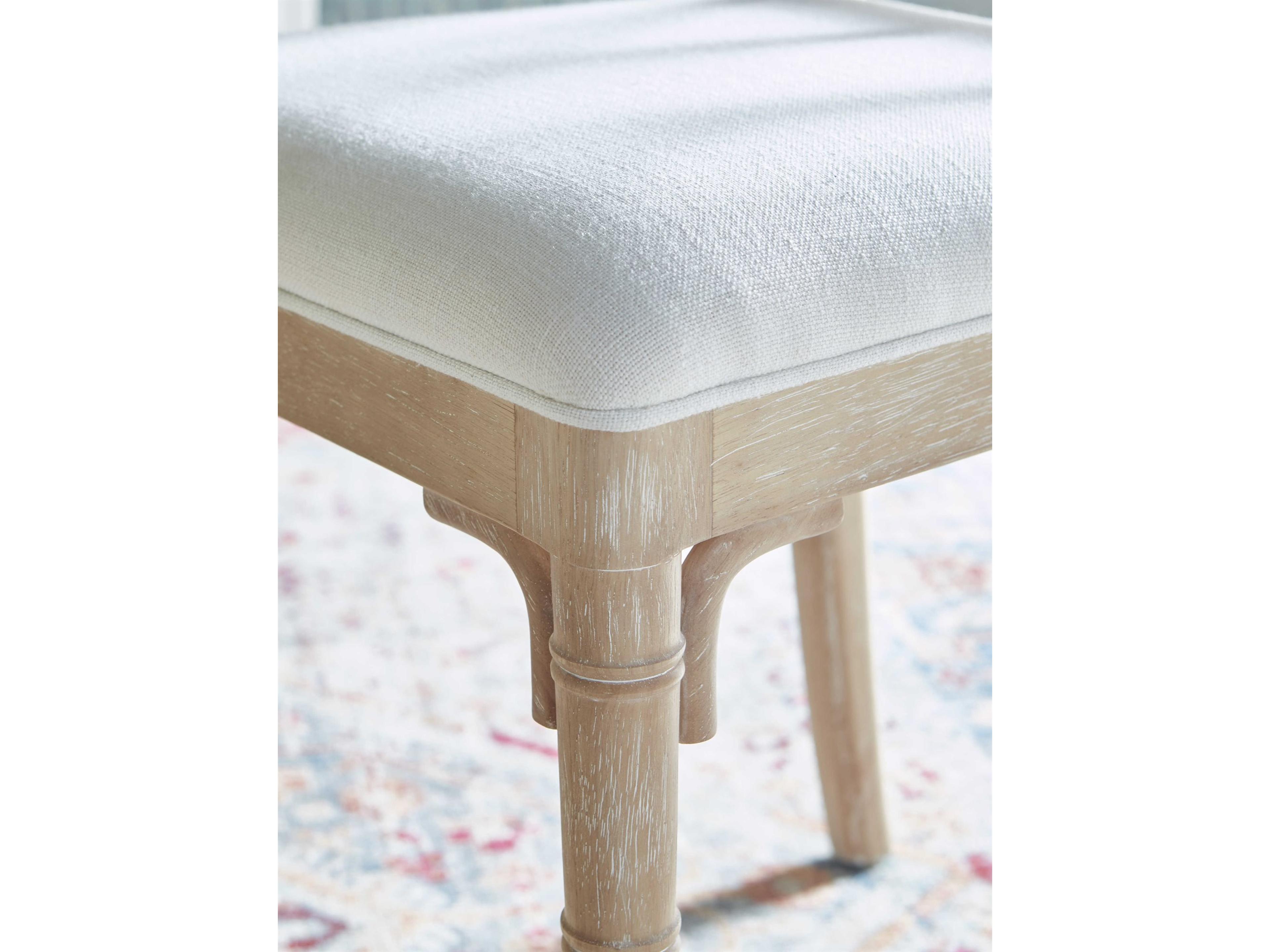 Worlds Away Oak Wood Brown Upholstered Side Dining Chair