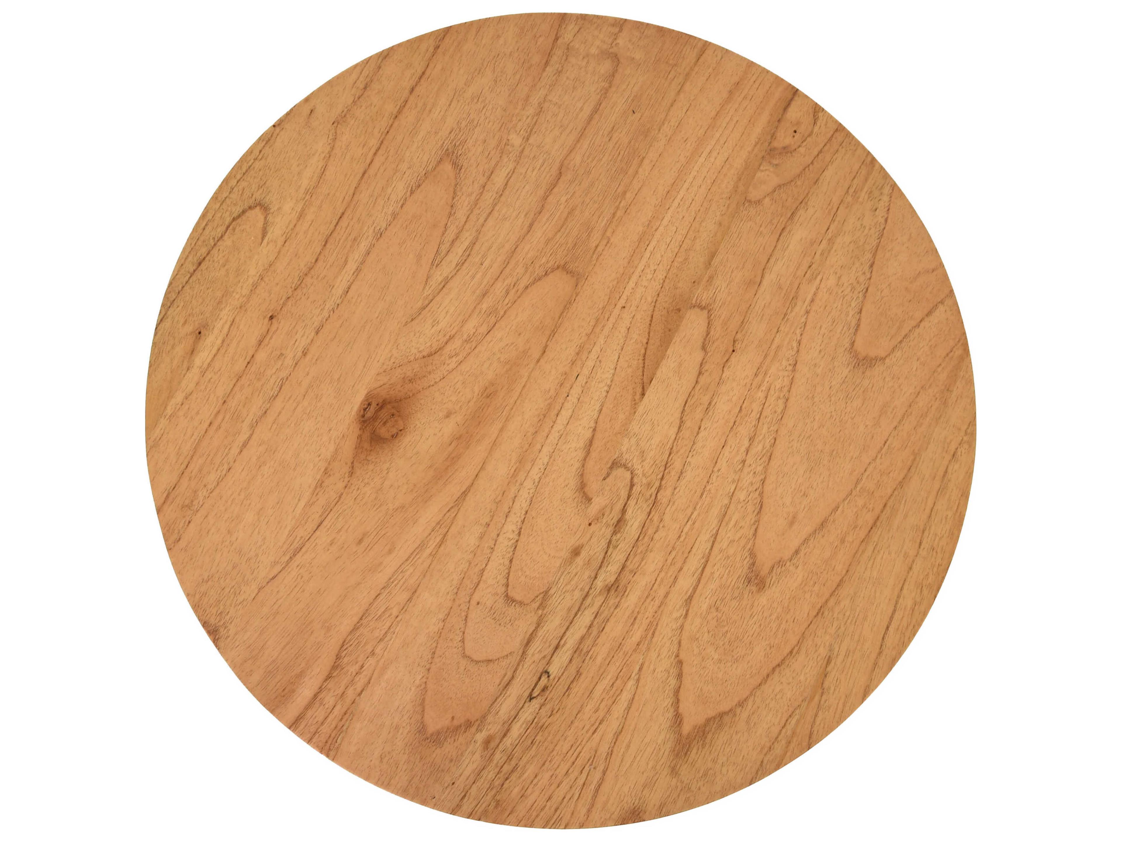 Worlds Away Round Wood Natural End Table