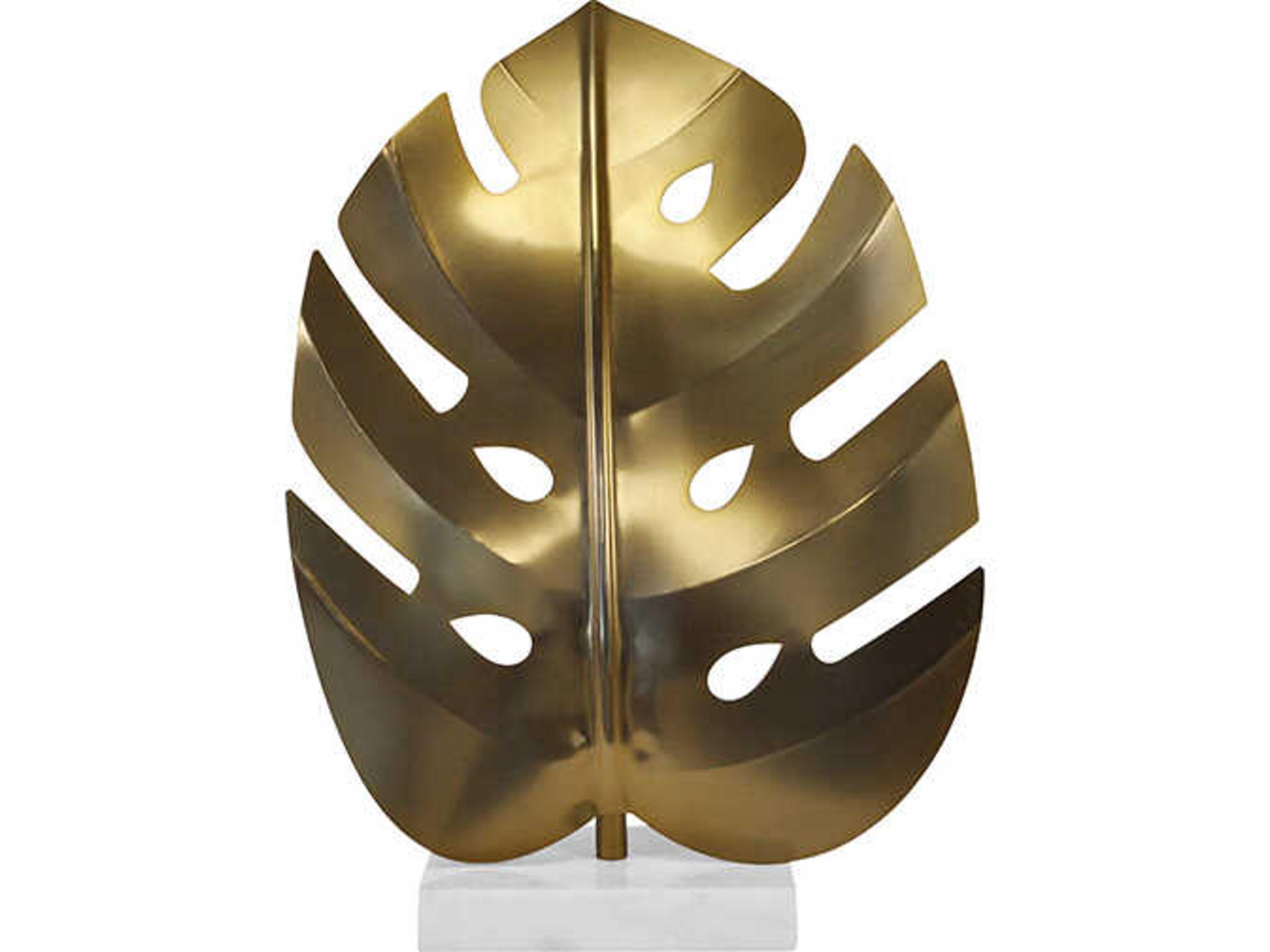 Worlds Away Frond Brass Sculpture