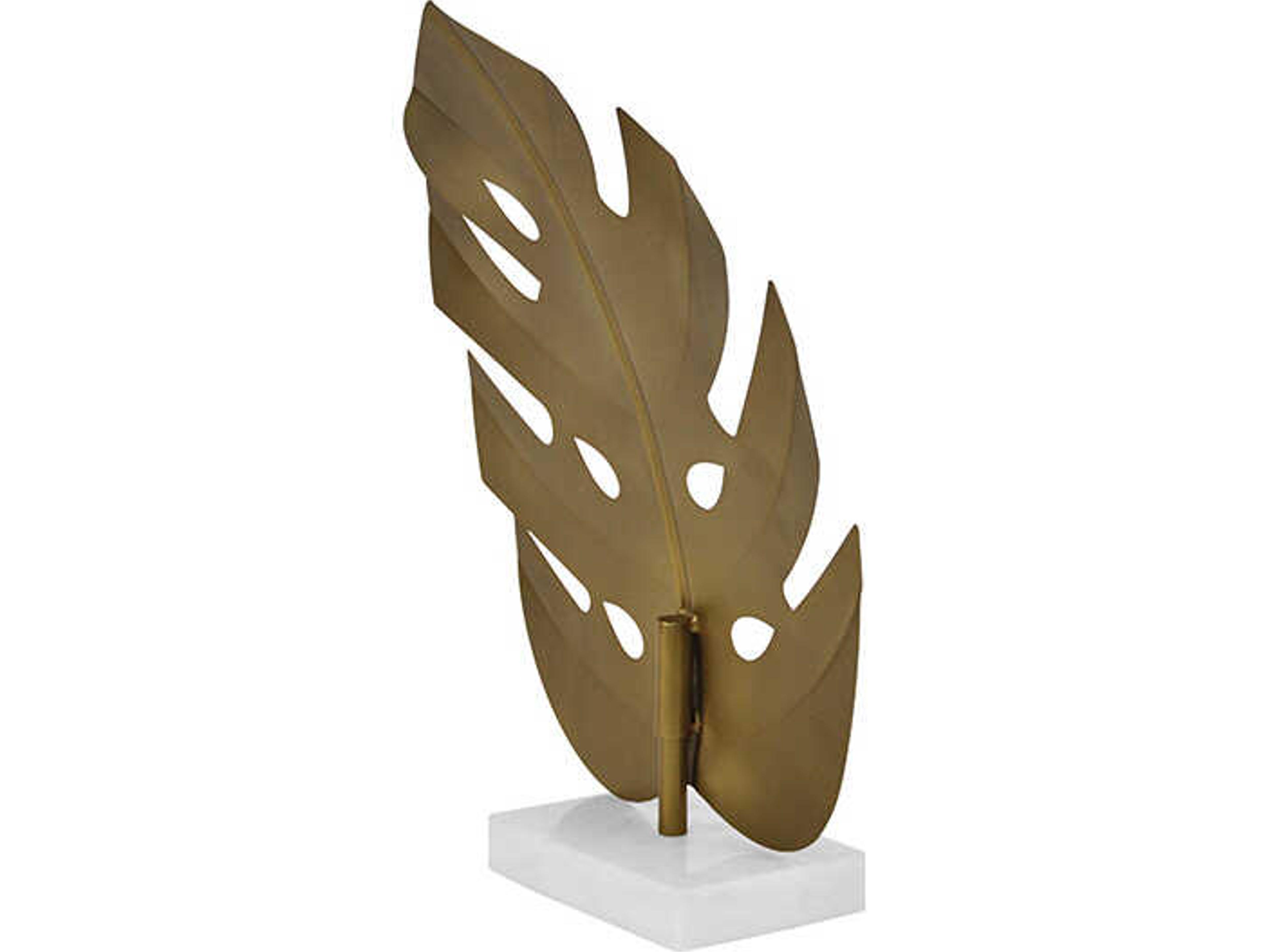 Worlds Away Frond Brass Sculpture