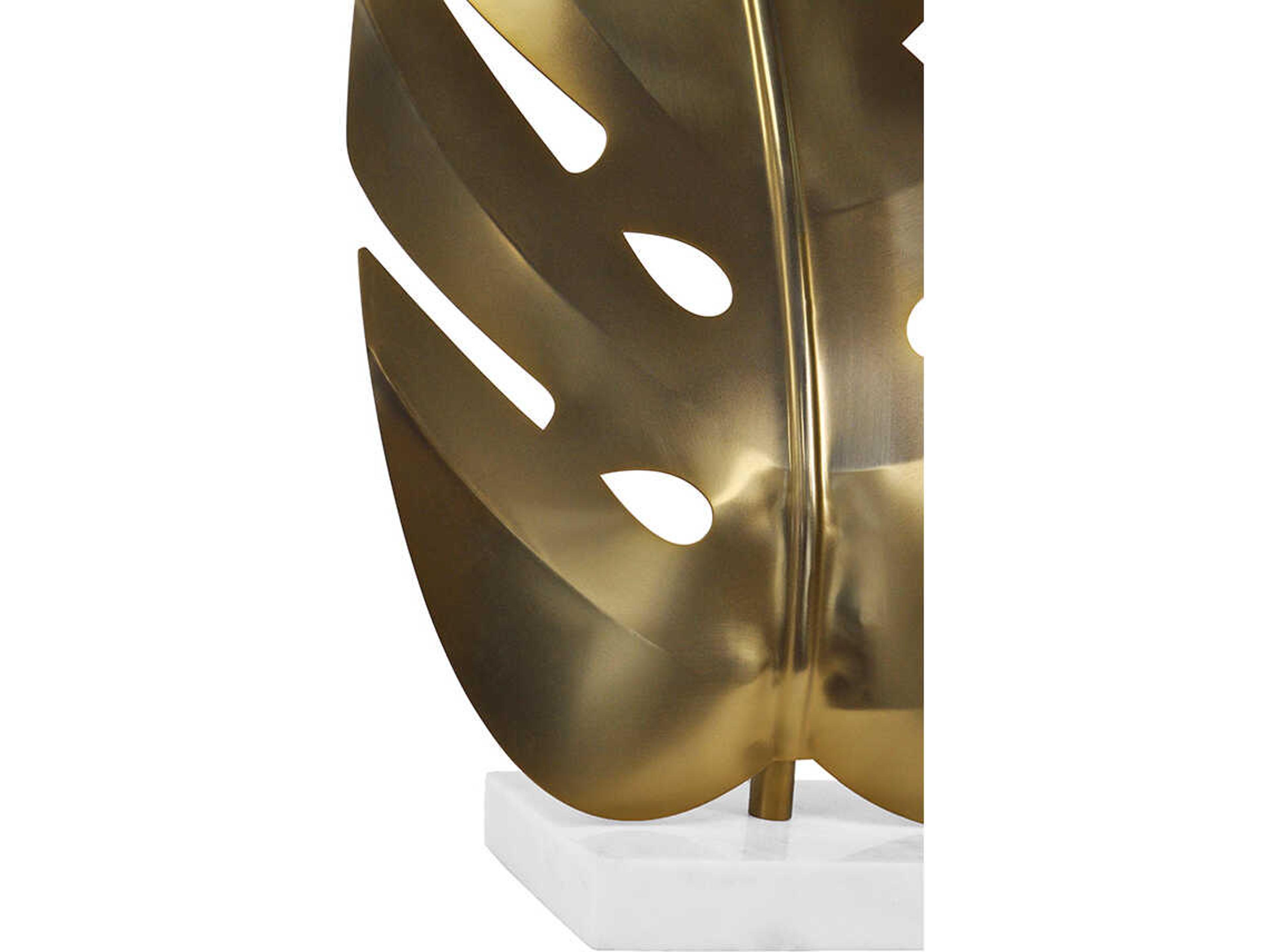 Worlds Away Frond Brass Sculpture