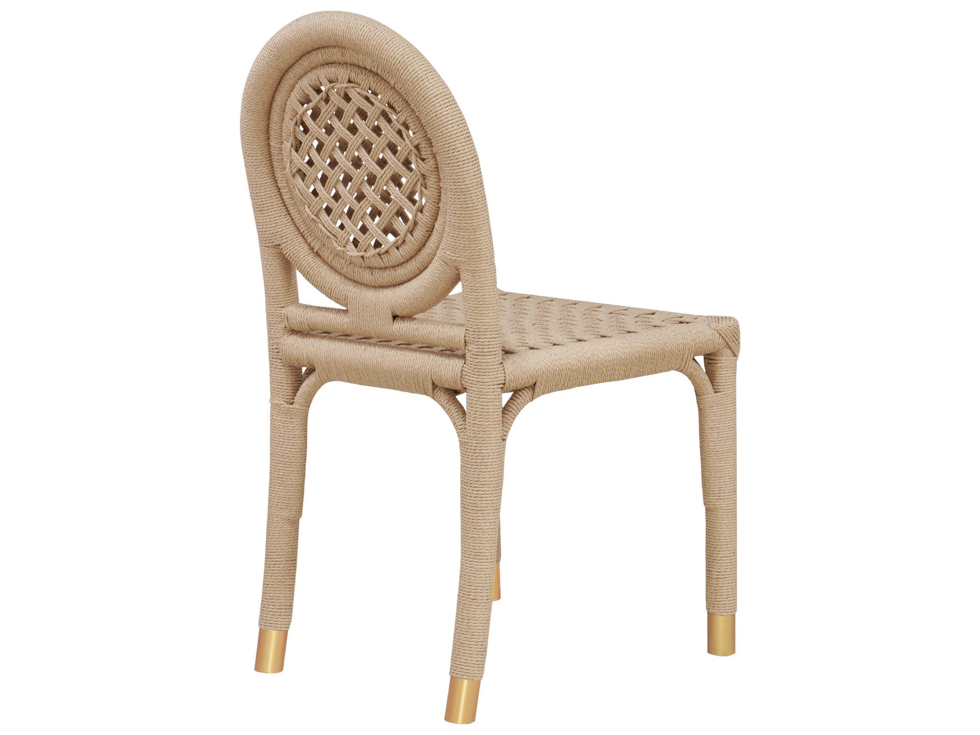 Worlds Away Rattan Natural Side Dining Chair