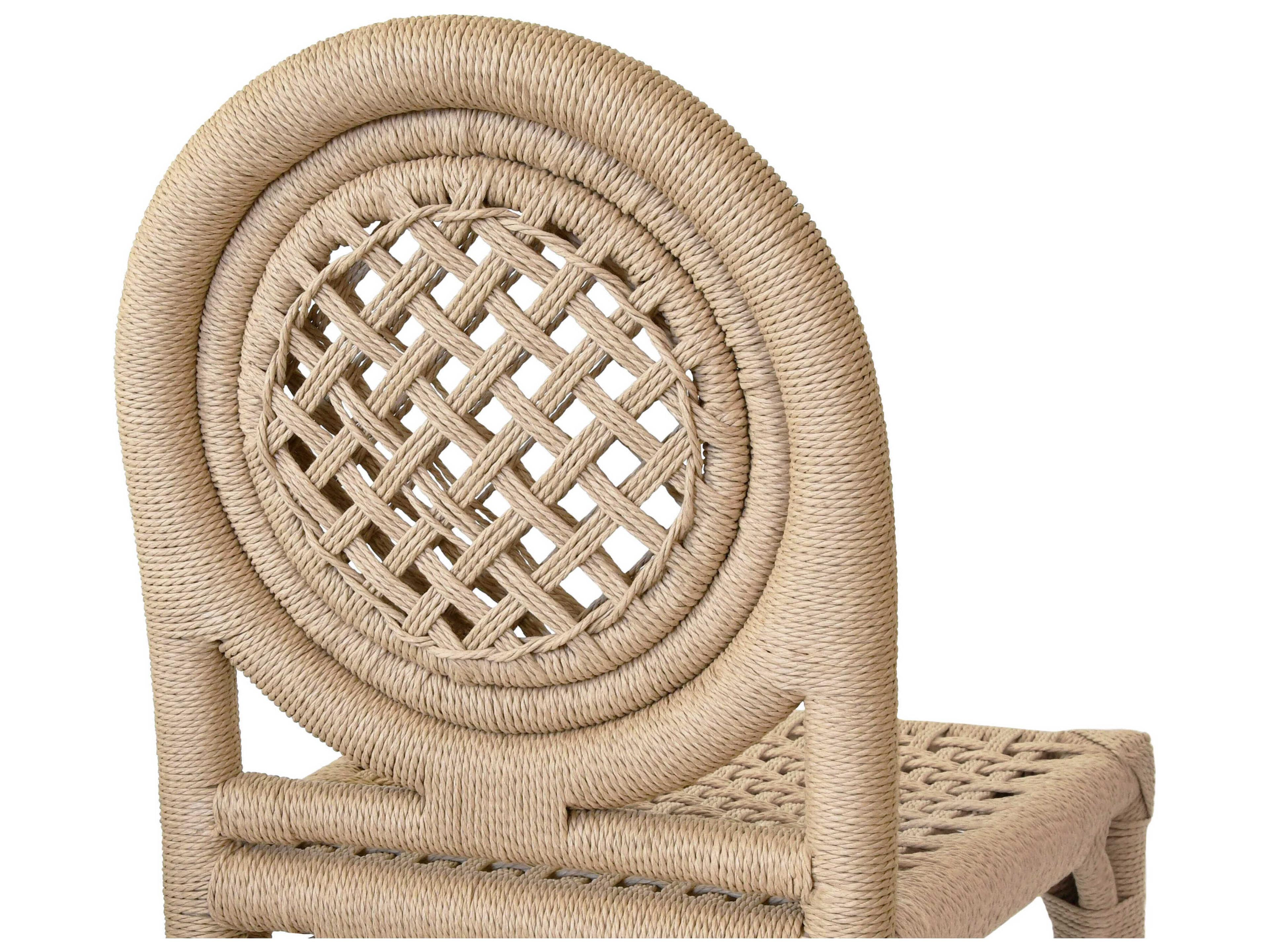 Worlds Away Rattan Natural Side Dining Chair