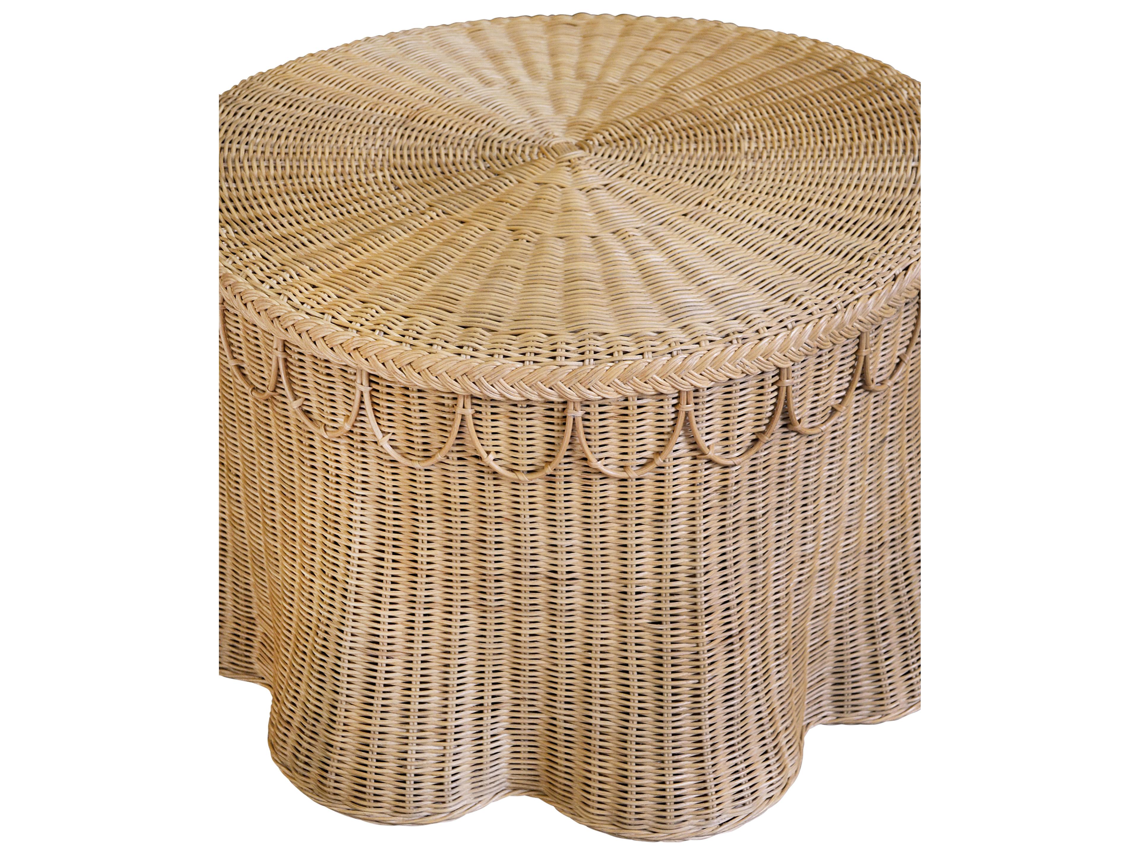 Worlds Away Round Rattan Coffee Table