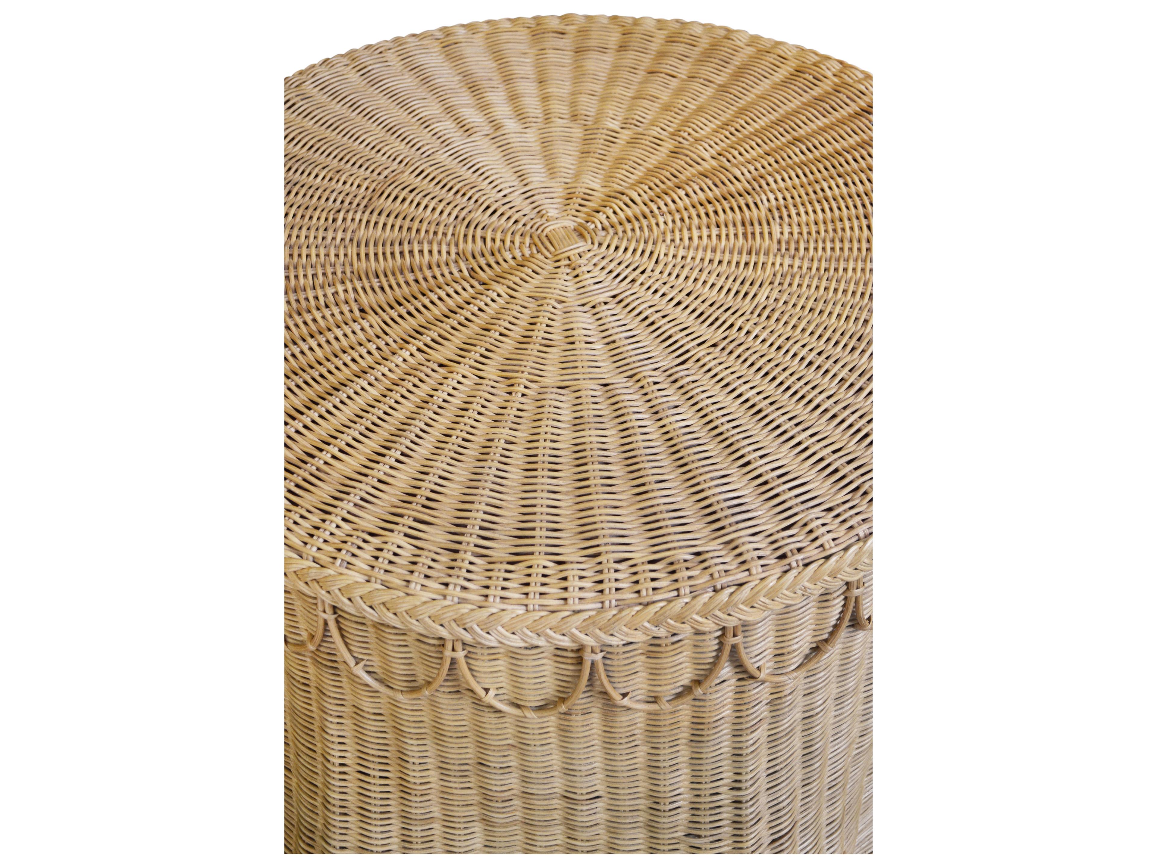 Worlds Away Round Rattan Coffee Table