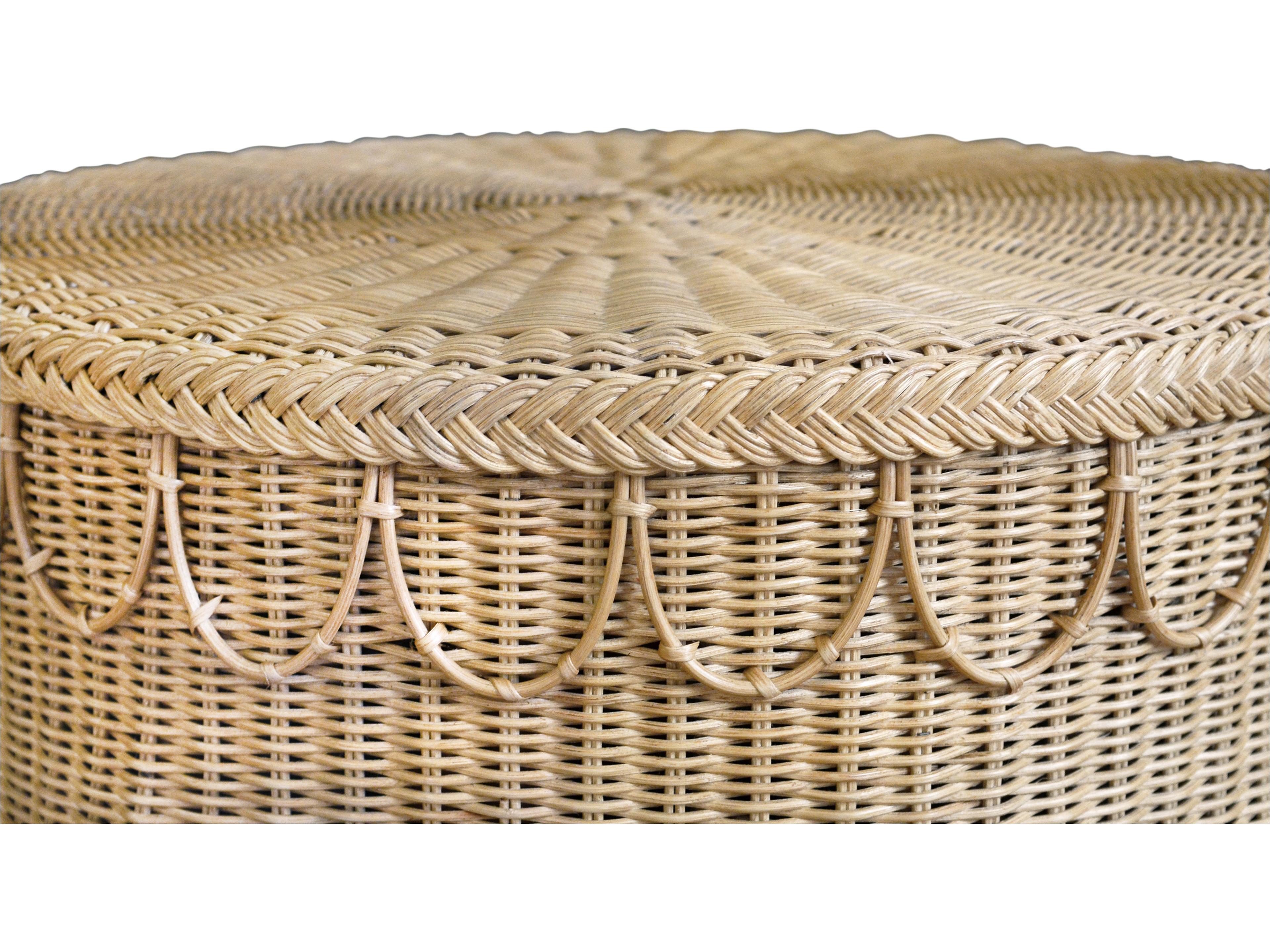 Worlds Away Round Rattan Coffee Table