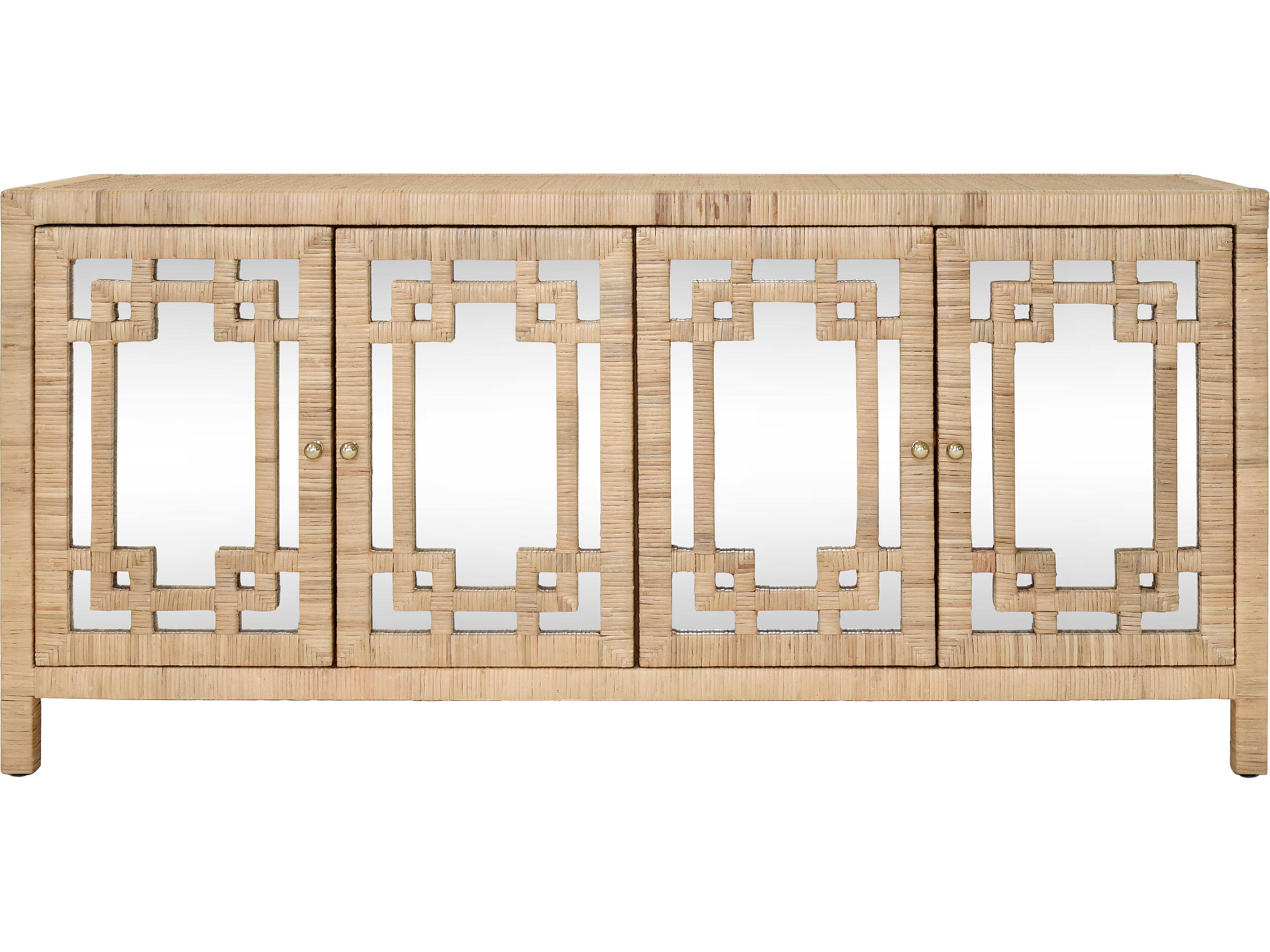 Worlds Away 63" Rattan Sideboard