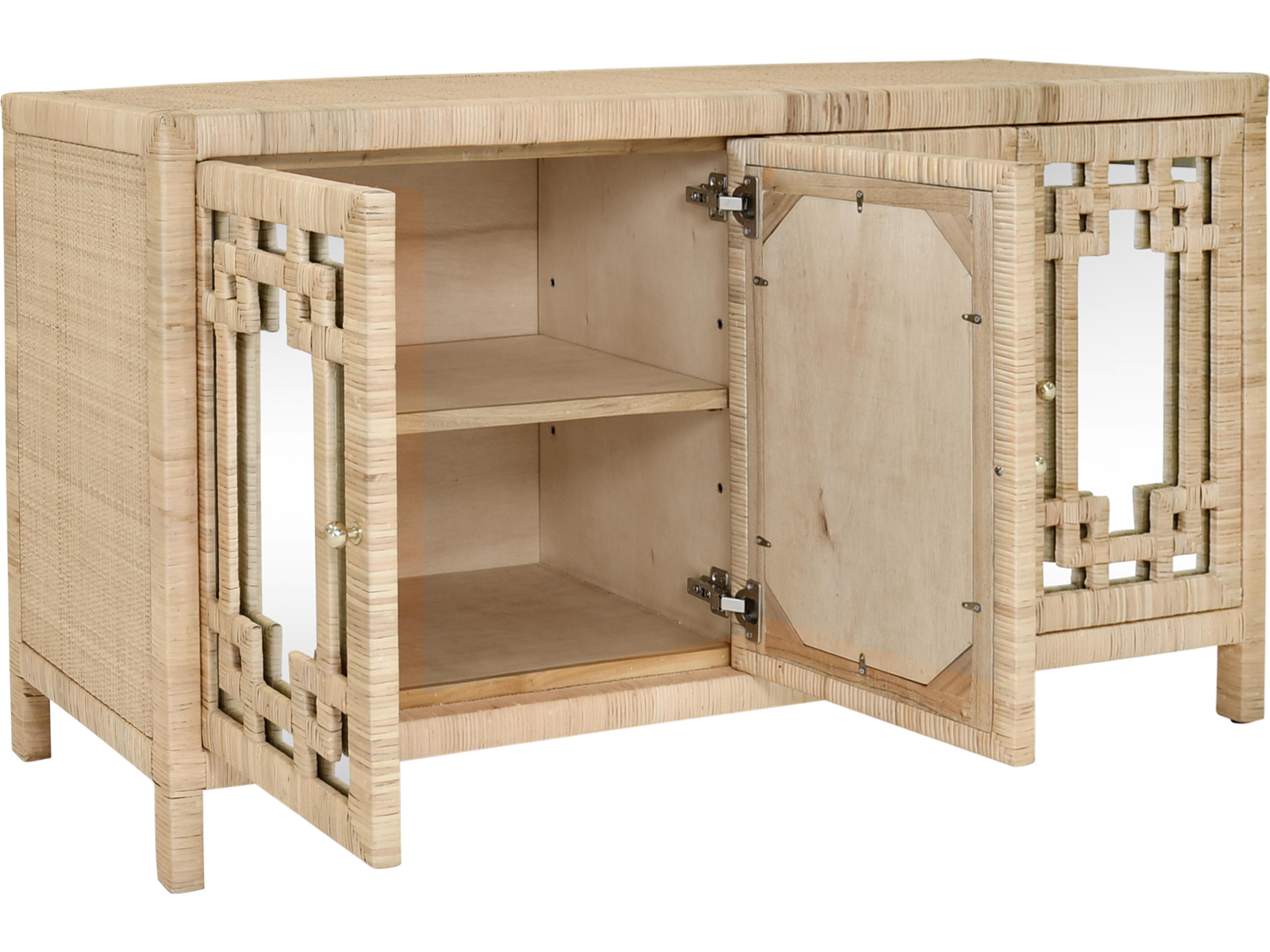 Worlds Away 63" Rattan Sideboard