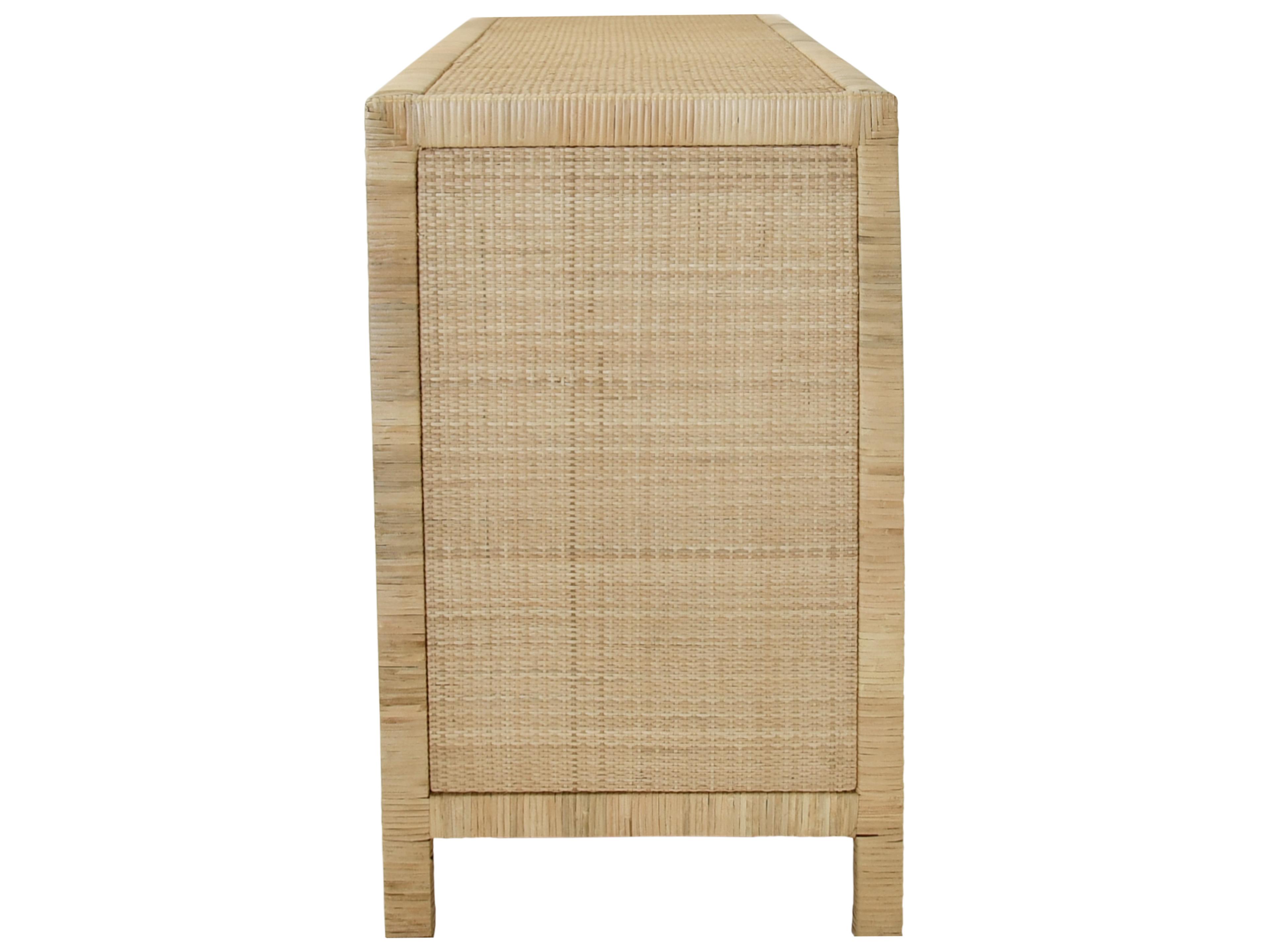Worlds Away 63" Rattan Sideboard