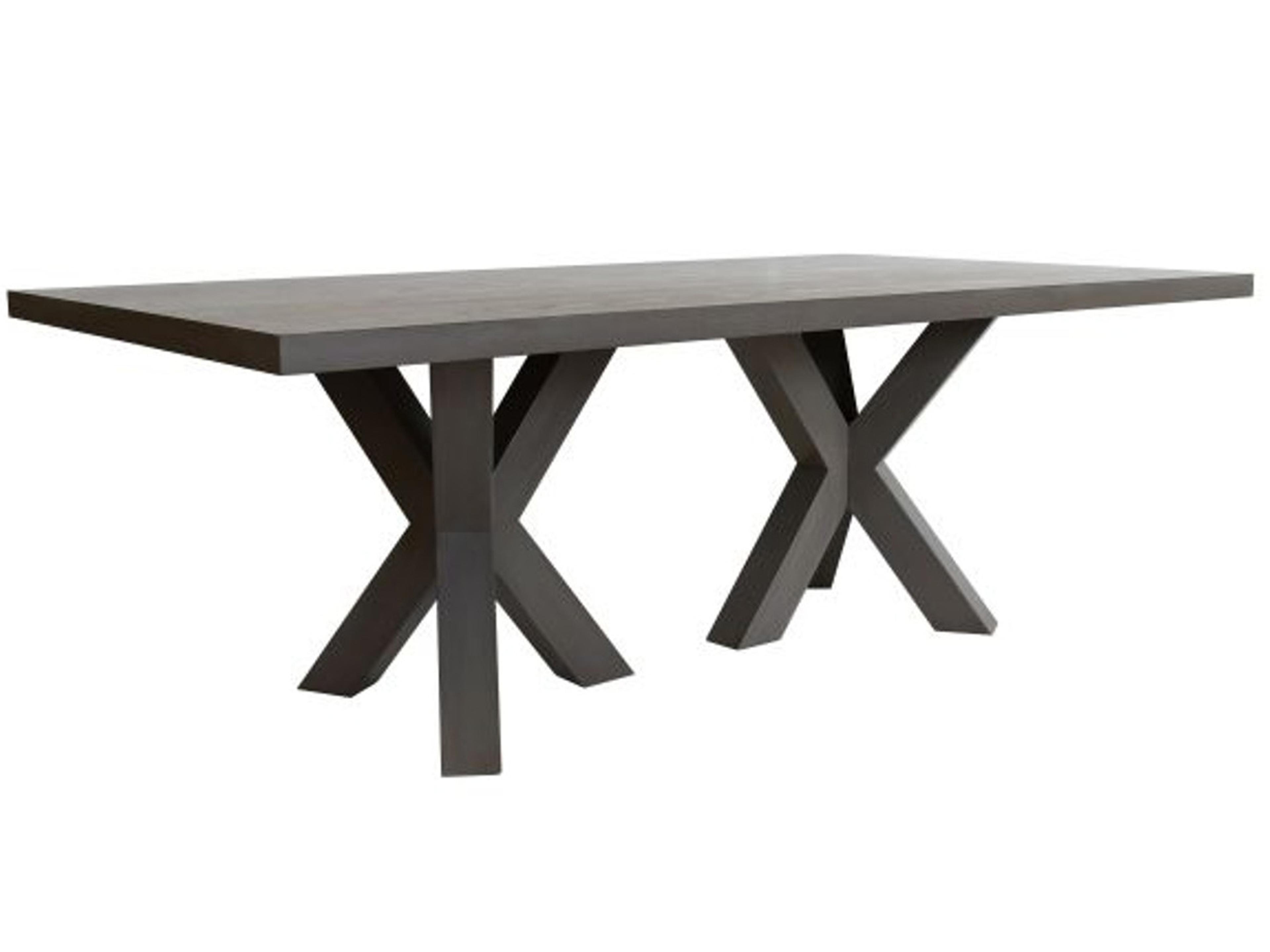 Double Tripod Rectangular Wood Dining Table