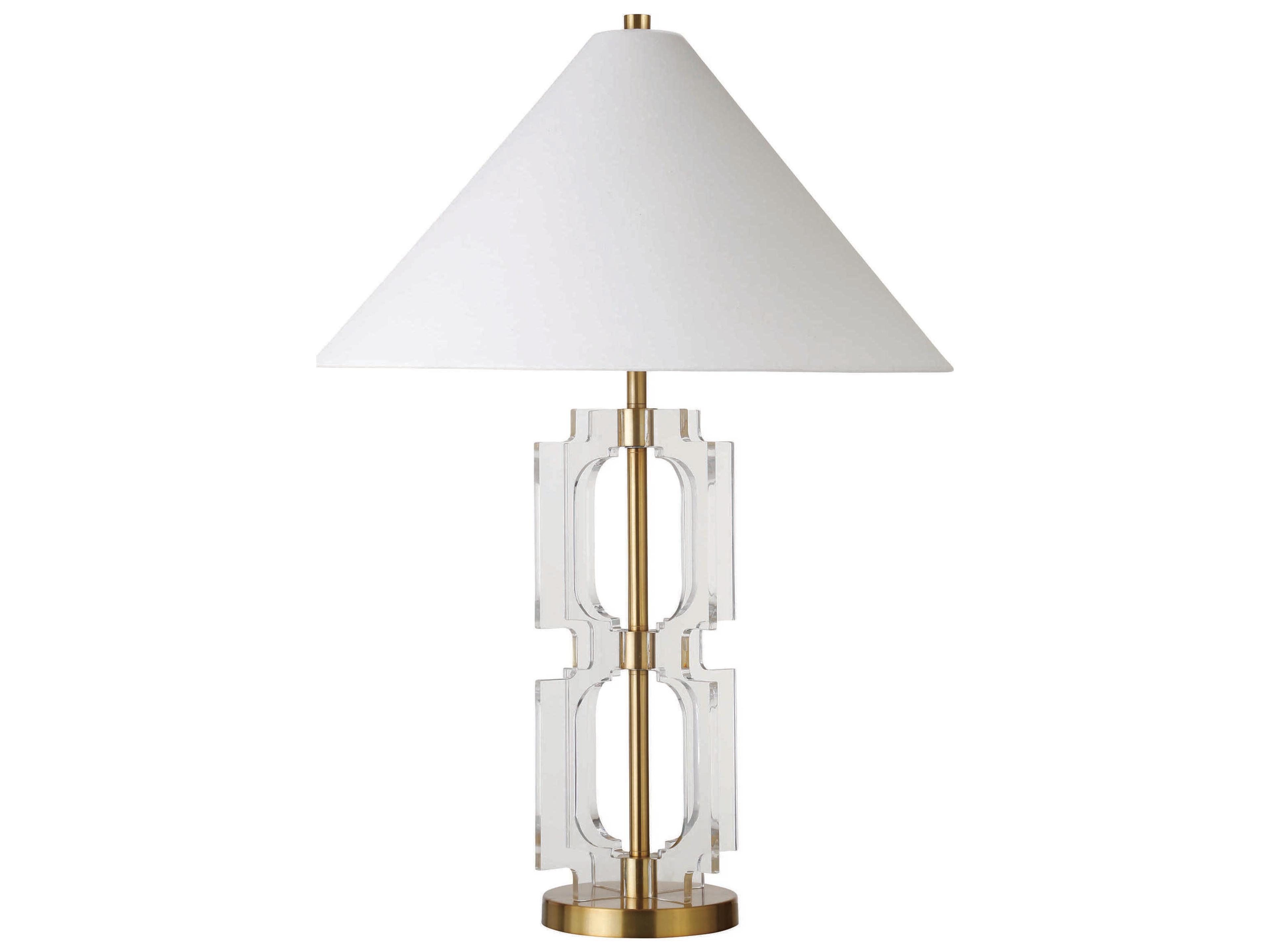 Double Stacked Antique Brass Table Lamp