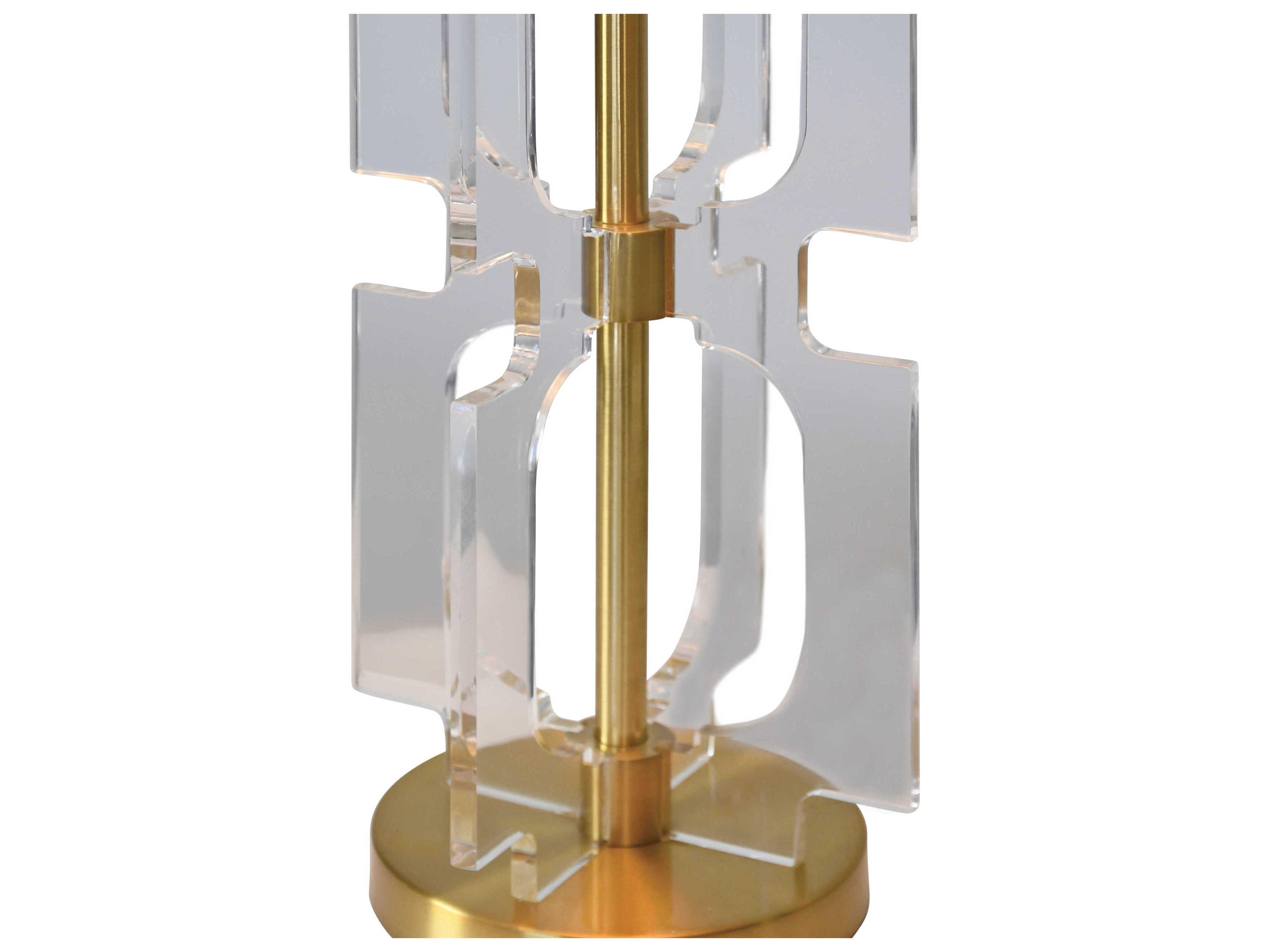 Worlds Away Double Stacked Antique Brass Table Lamp