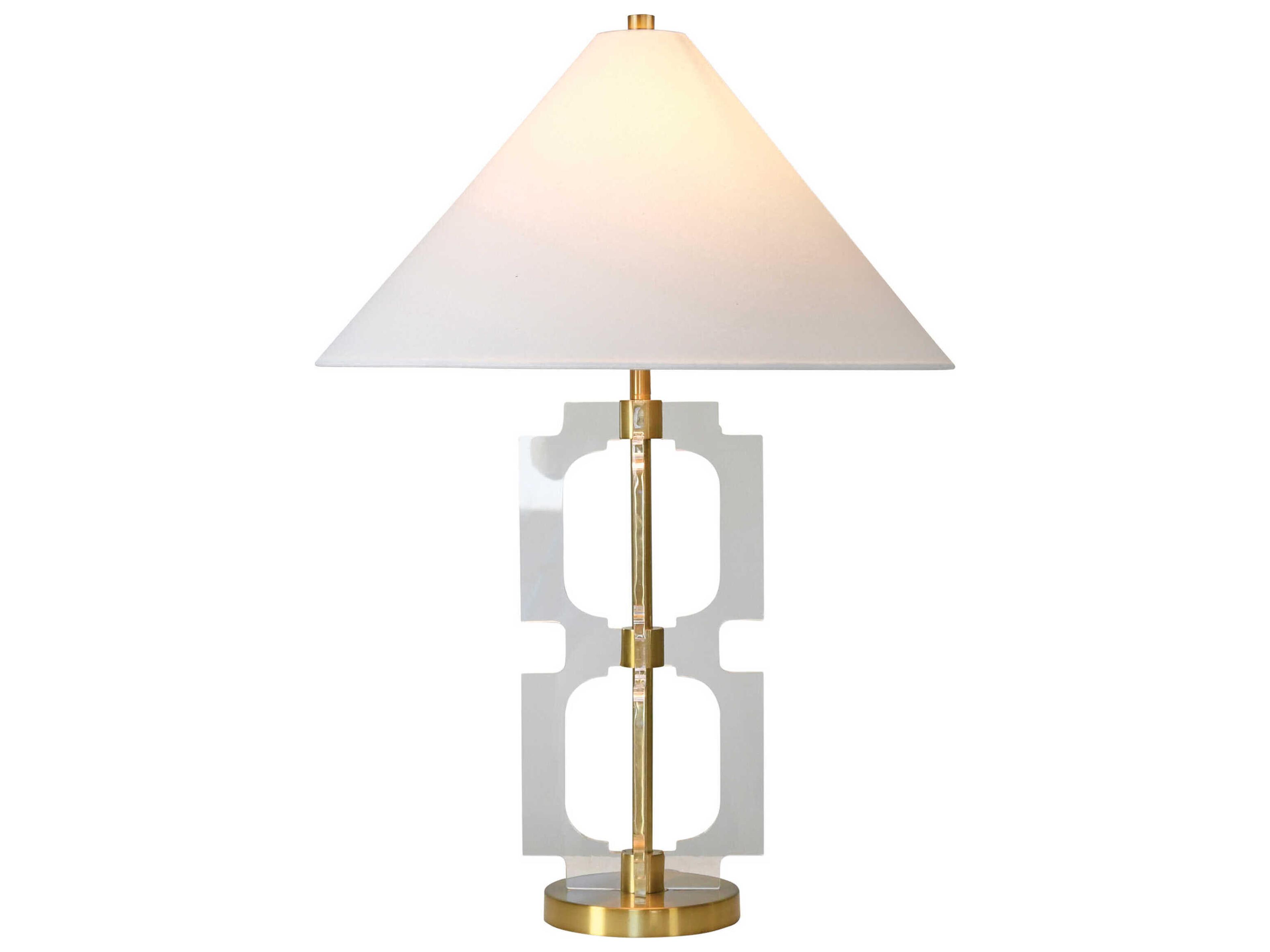 Worlds Away Double Stacked Antique Brass Table Lamp