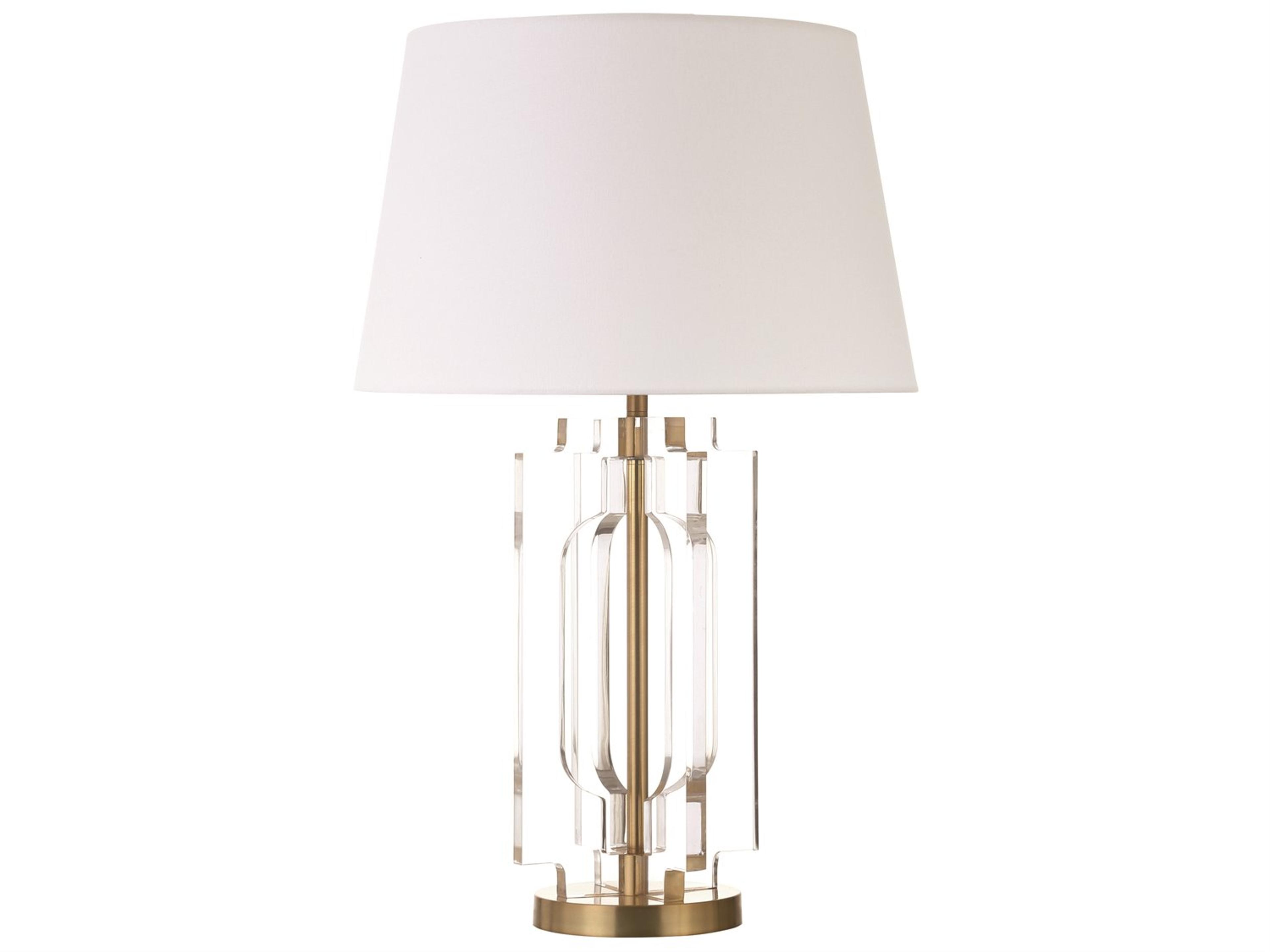 Stacked Acrylic Antique Brass Table Lamp