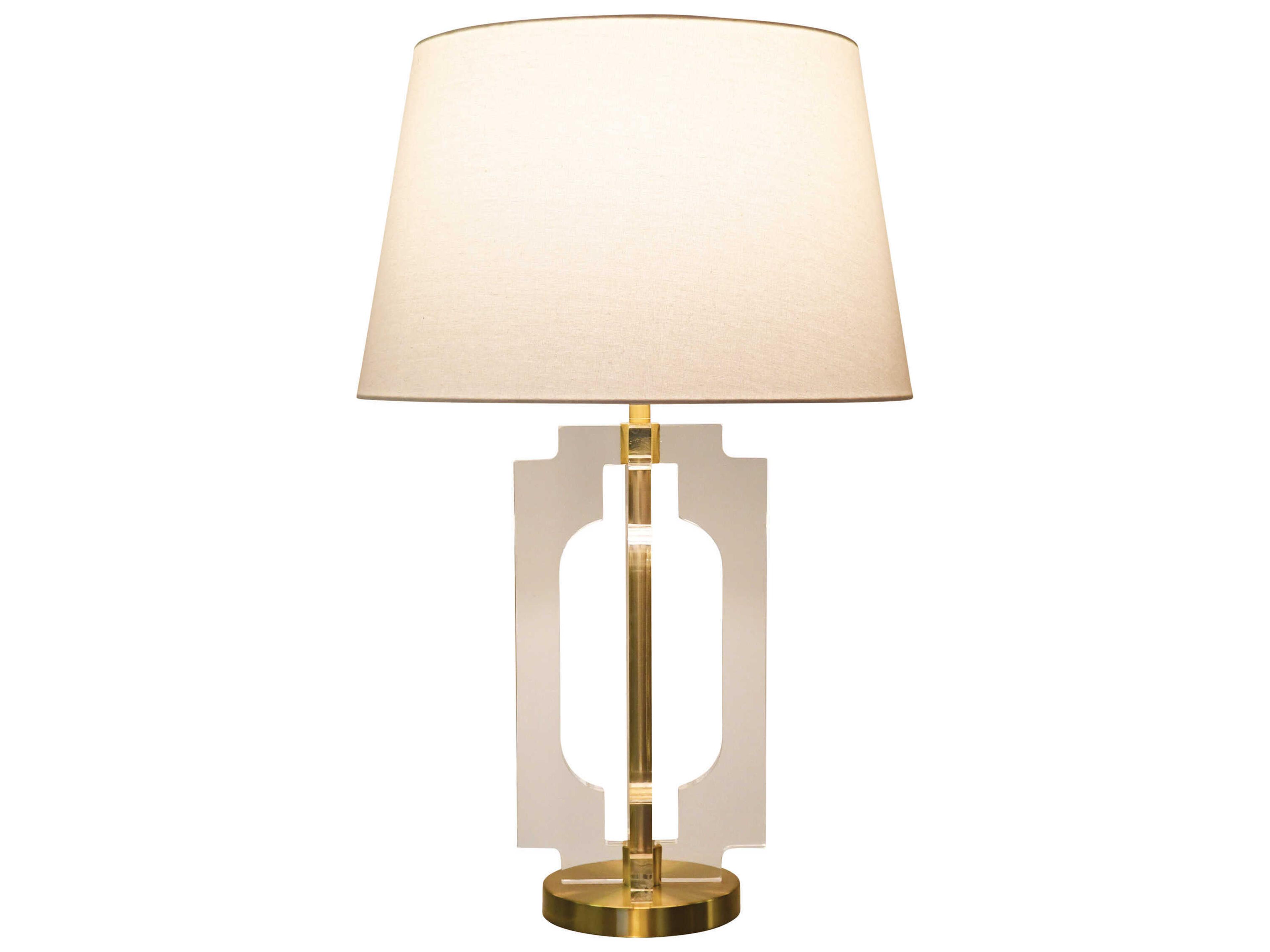 Worlds Away Stacked Acrylic Antique Brass Table Lamp