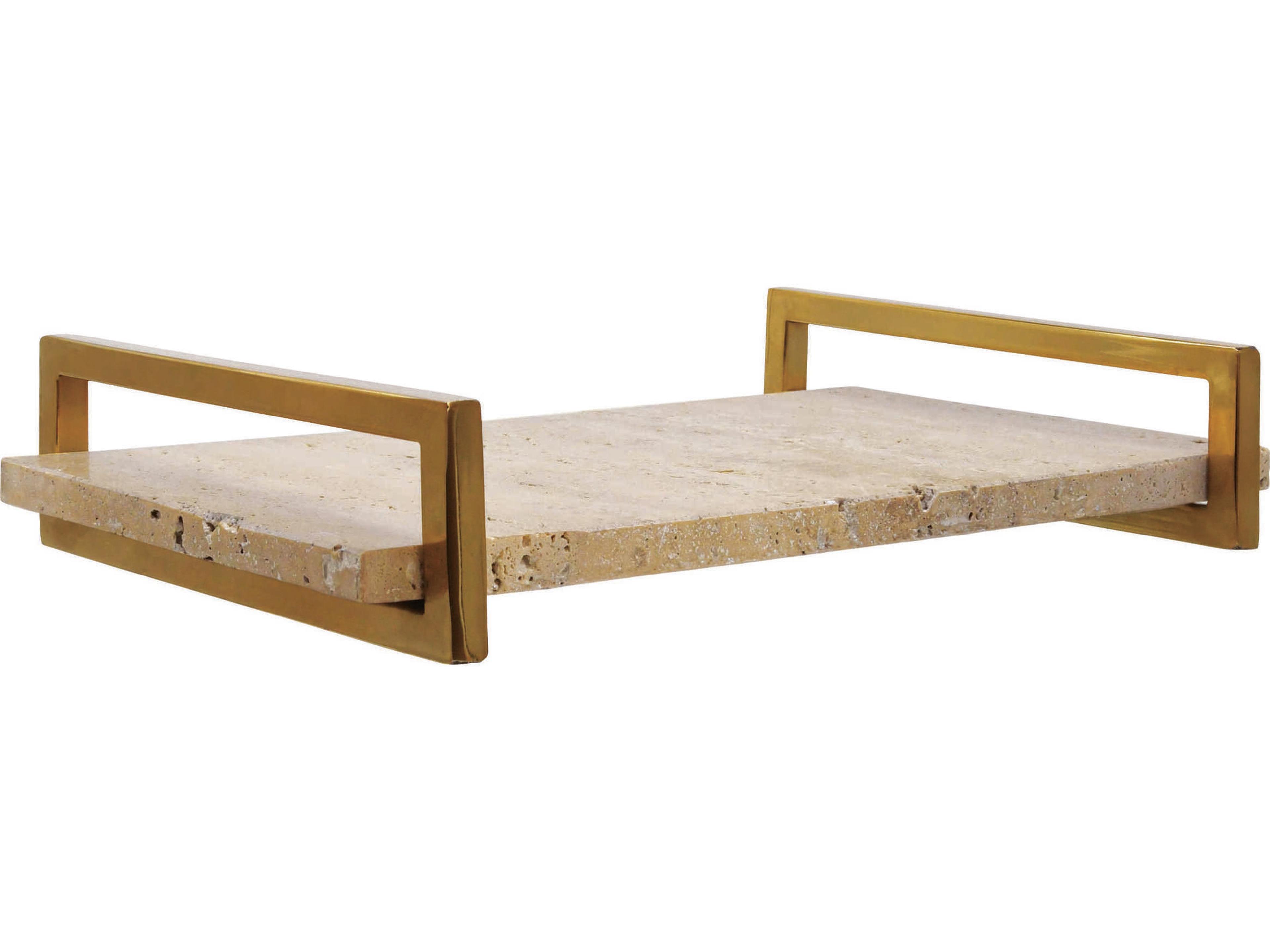 Natural Marble / Brass Serving Tray