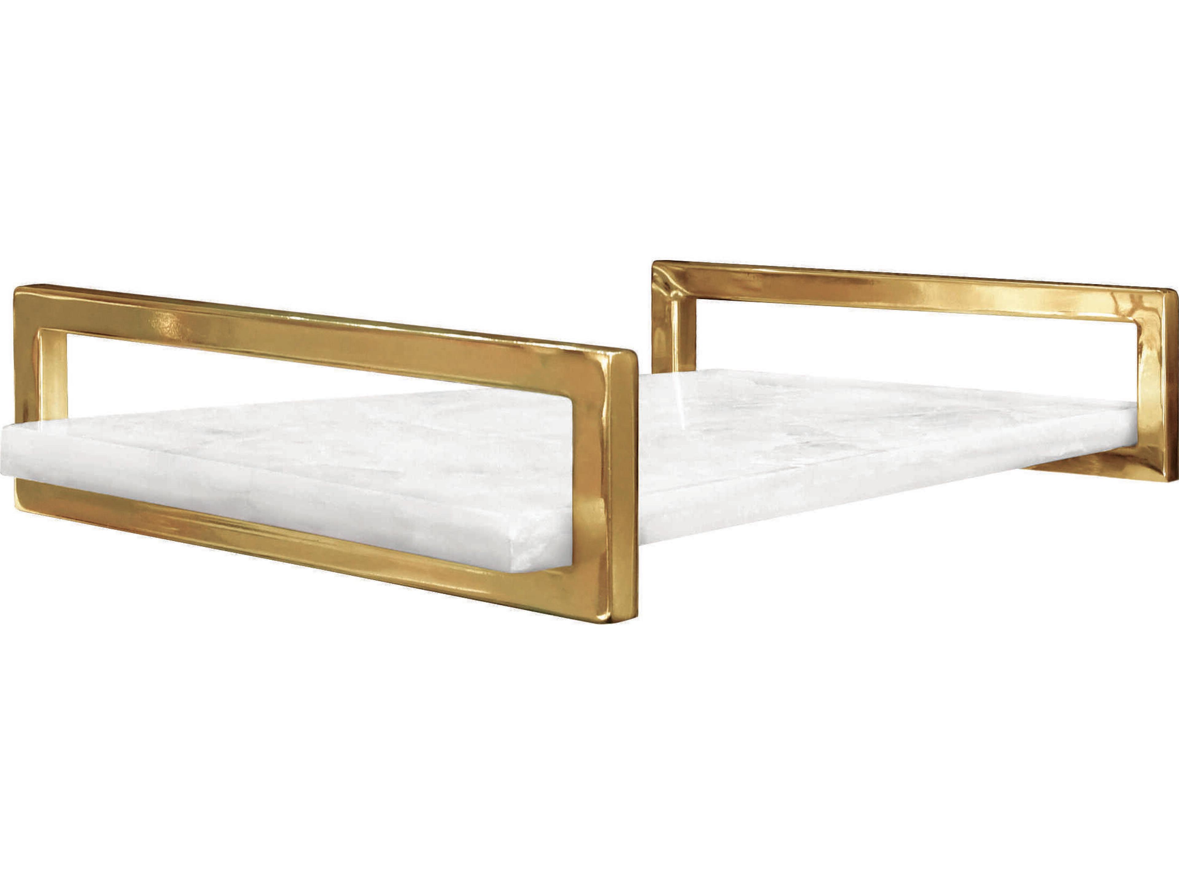 White Quartz / Brass Serving Tray