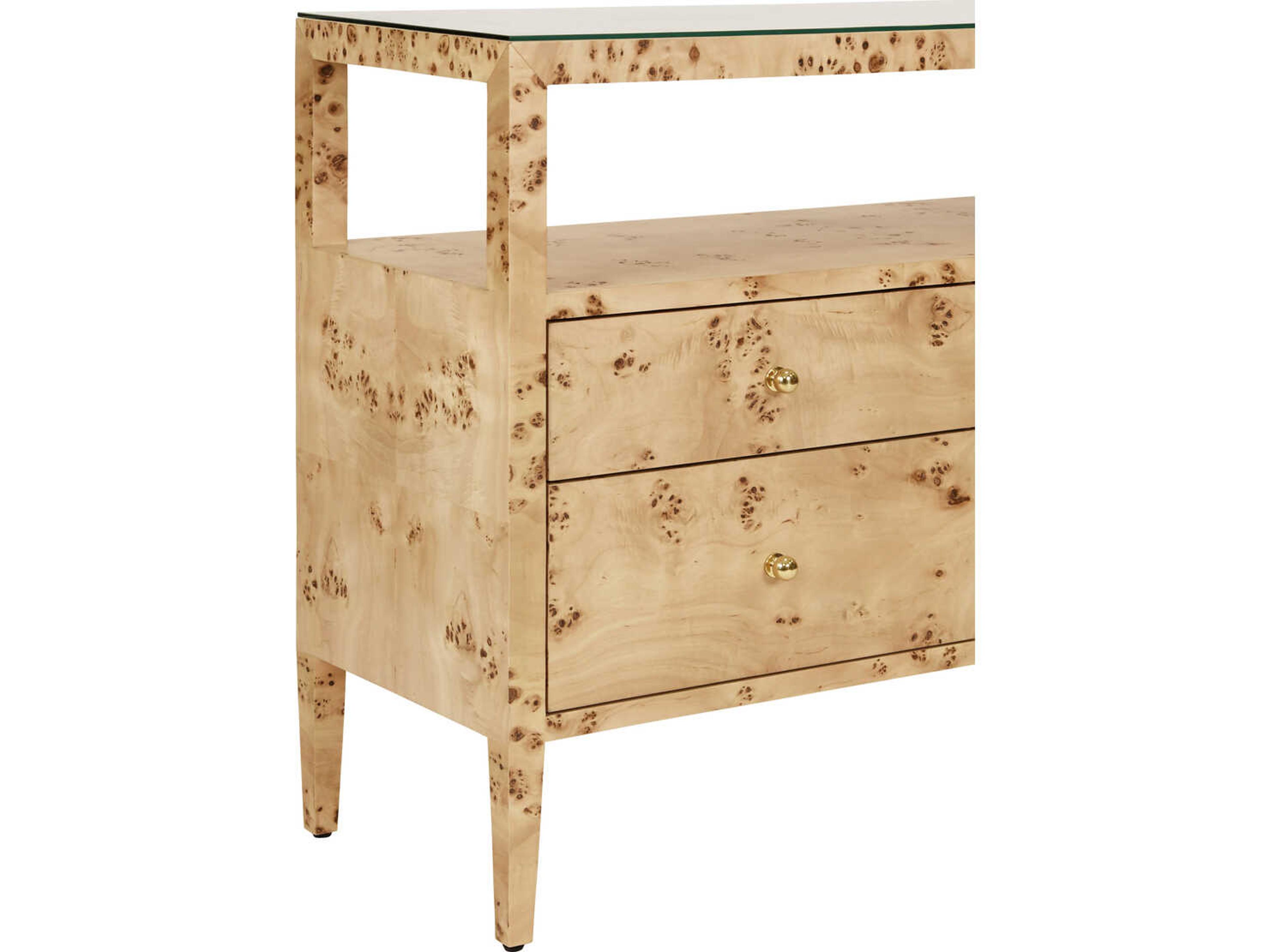 Worlds Away Jordan Rectangular Wood Brown Console Table