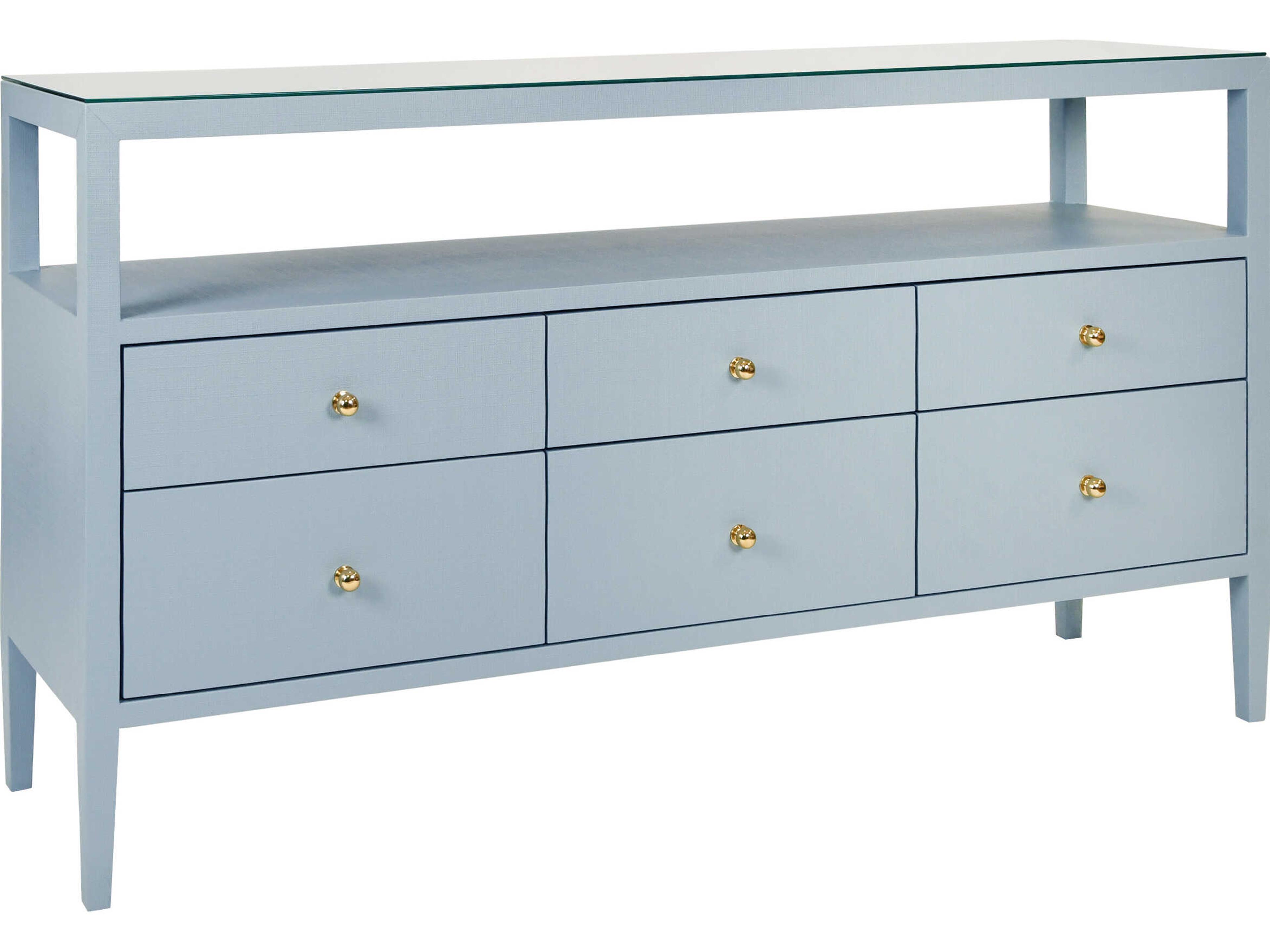 Jordan Rectangular Wood Blue Console Table