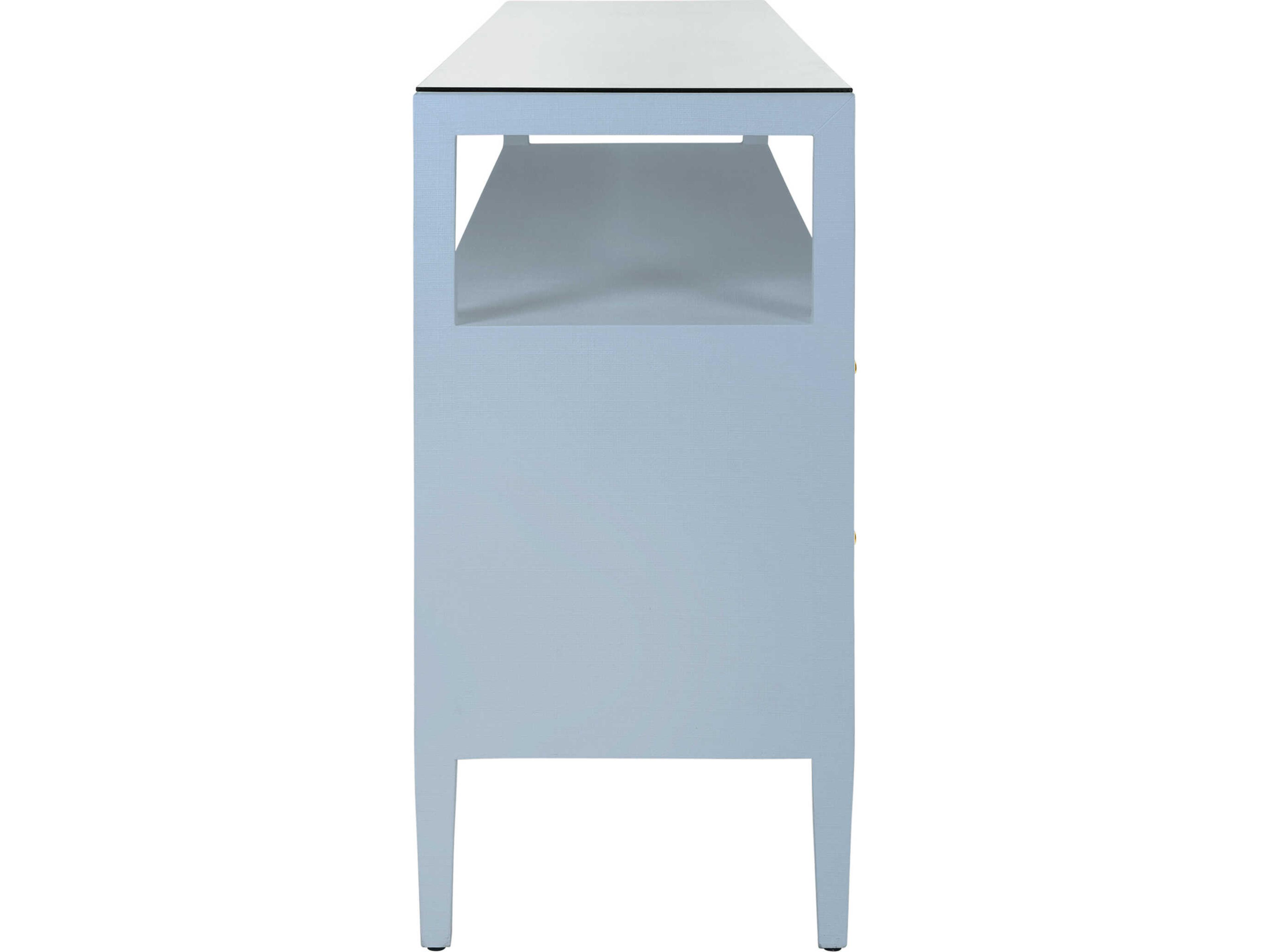 Worlds Away Jordan Rectangular Wood Blue Console Table