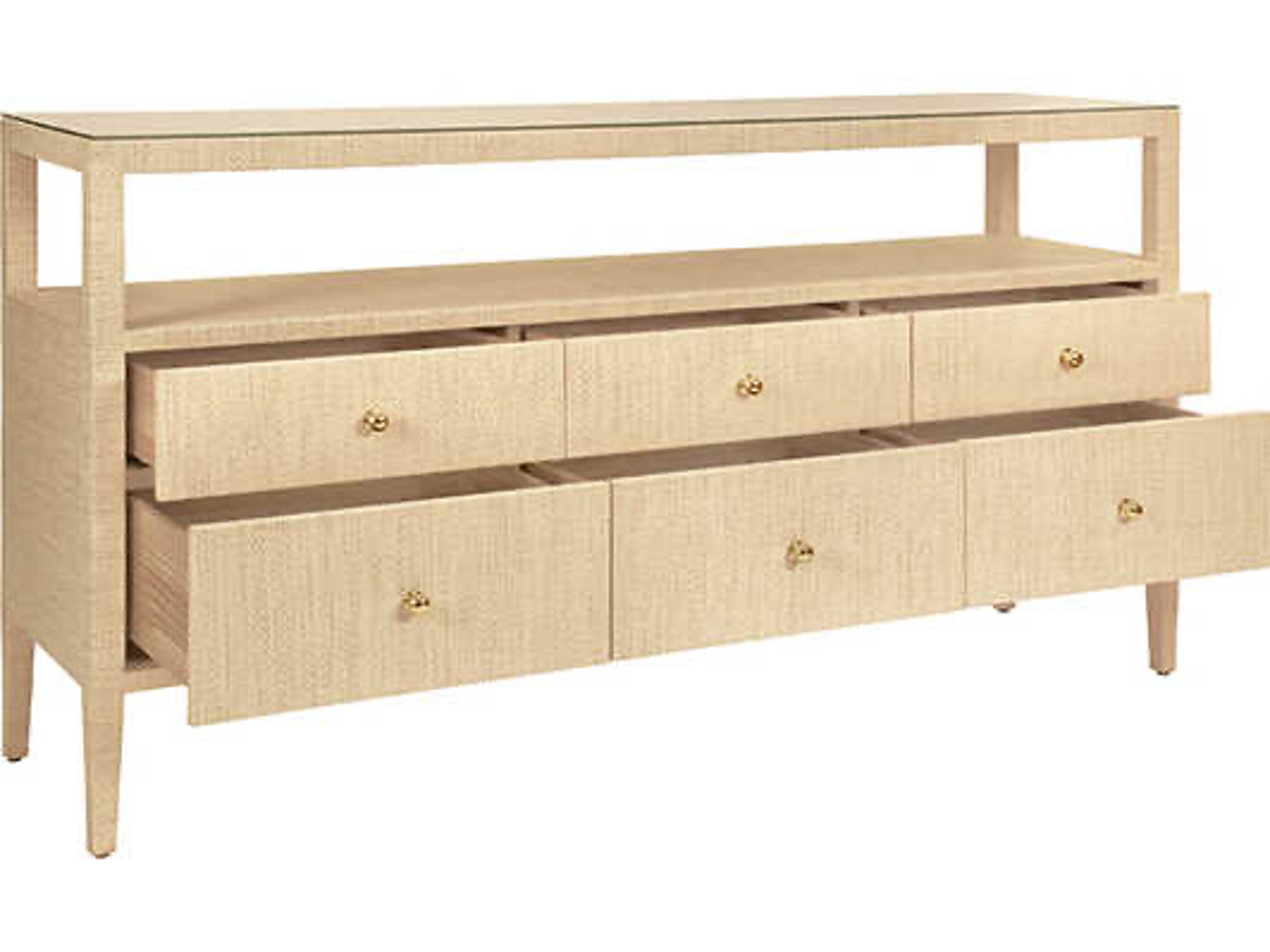 Worlds Away Jordan Rectangular Wood Brown Console Table