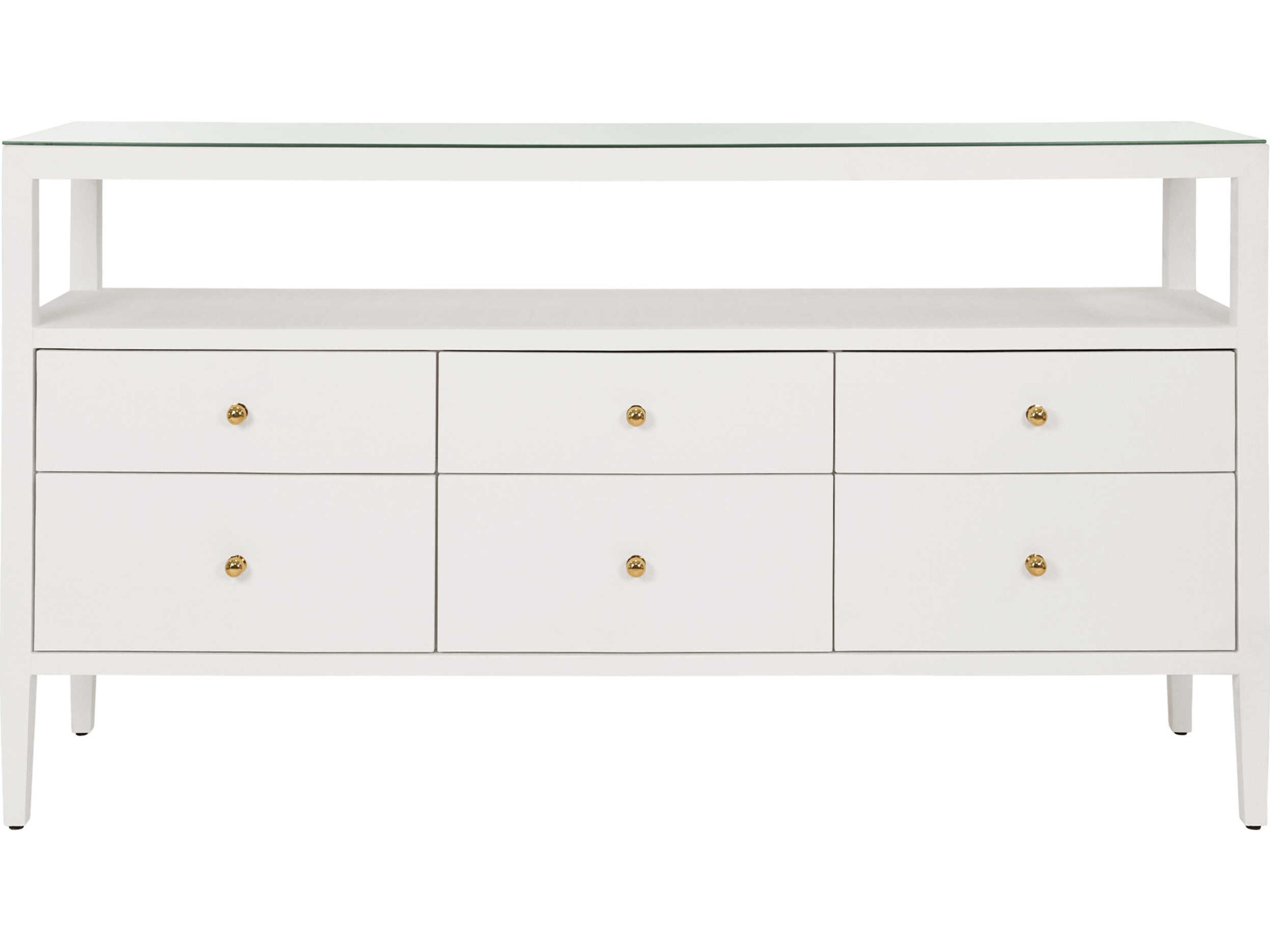 Worlds Away Jordan Rectangular Wood White Console Table