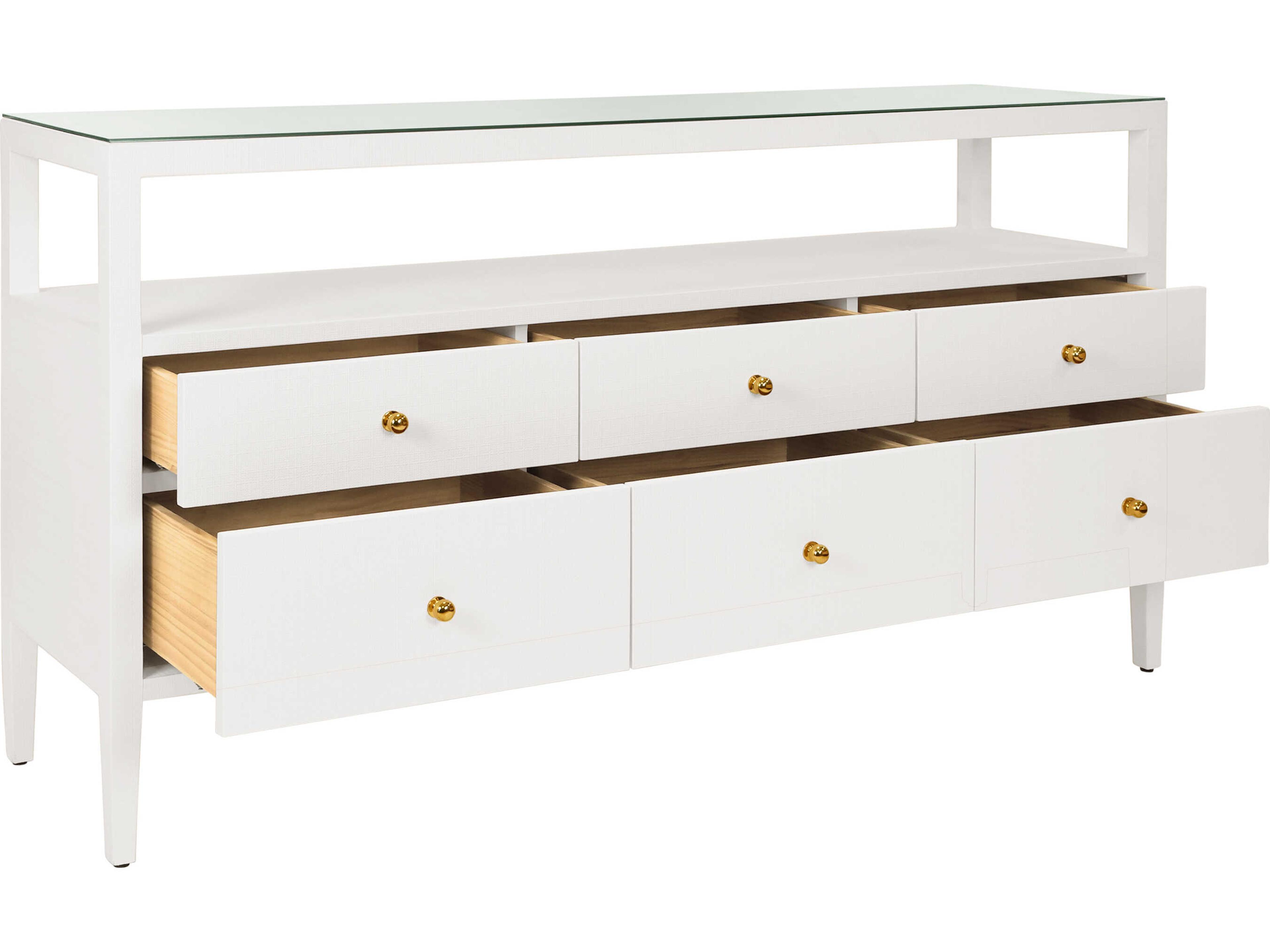 Worlds Away Jordan Rectangular Wood White Console Table