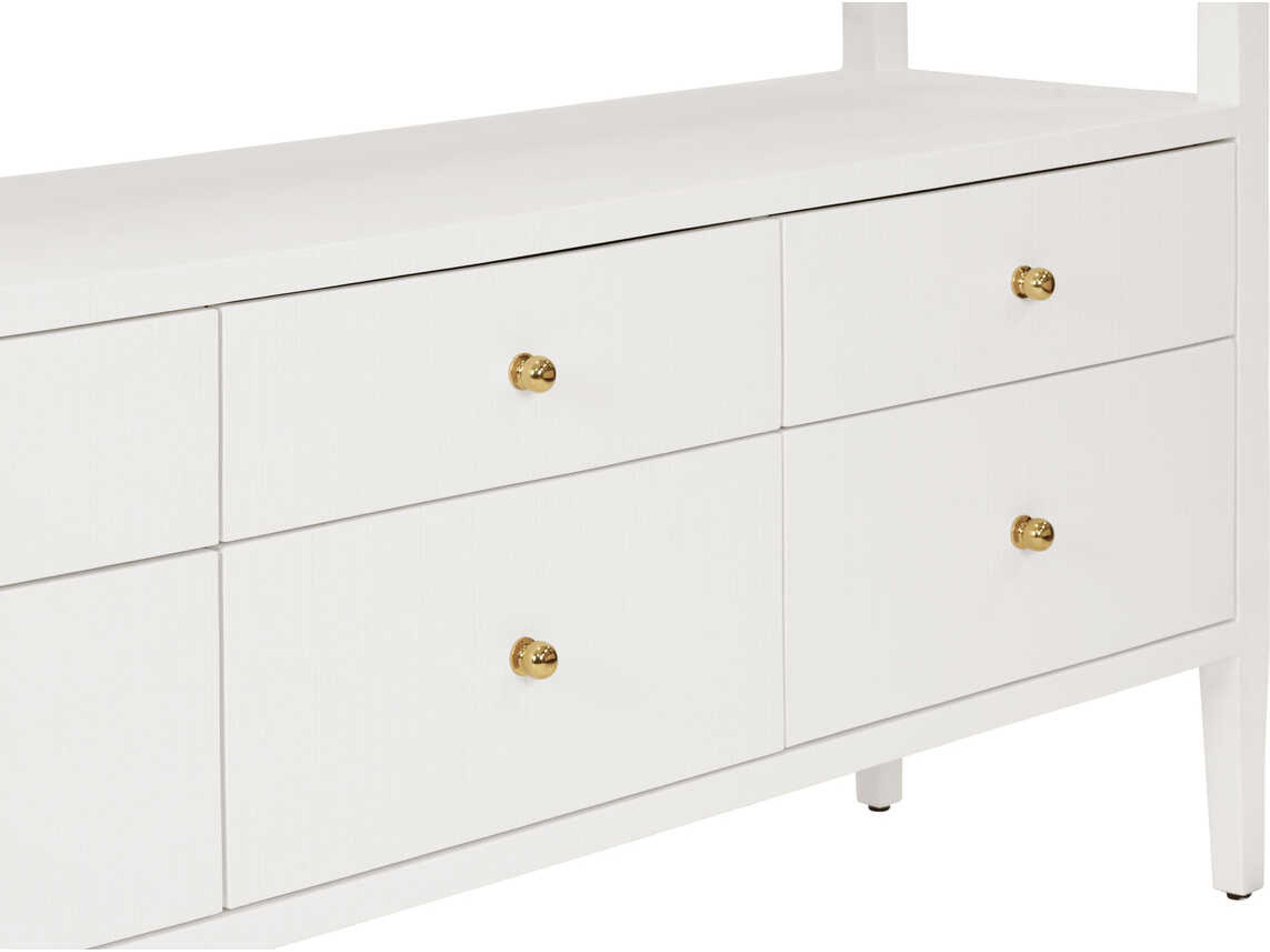 Worlds Away Jordan Rectangular Wood White Console Table