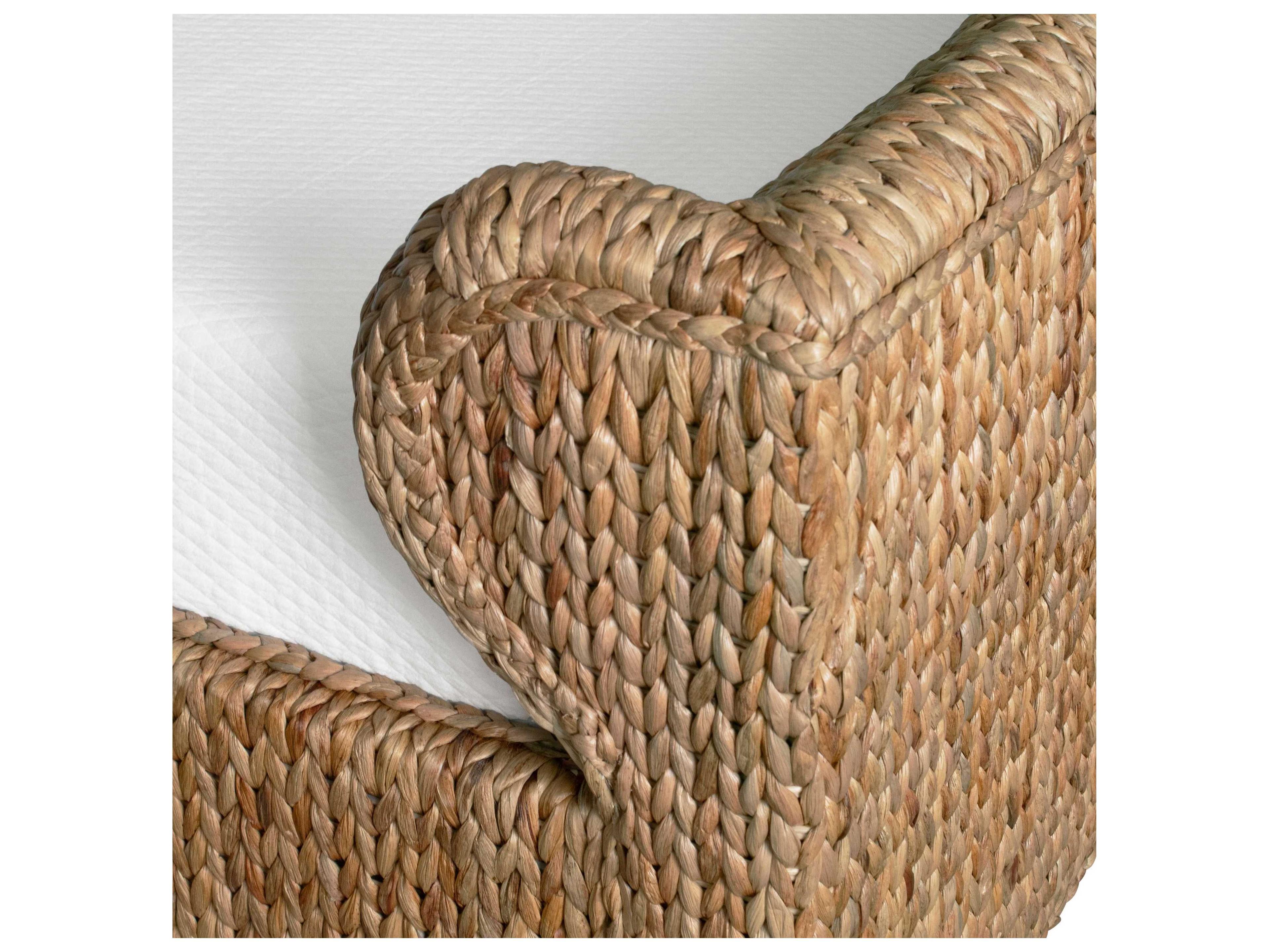 Worlds Away Brown Rattan Wood King Panel Bed