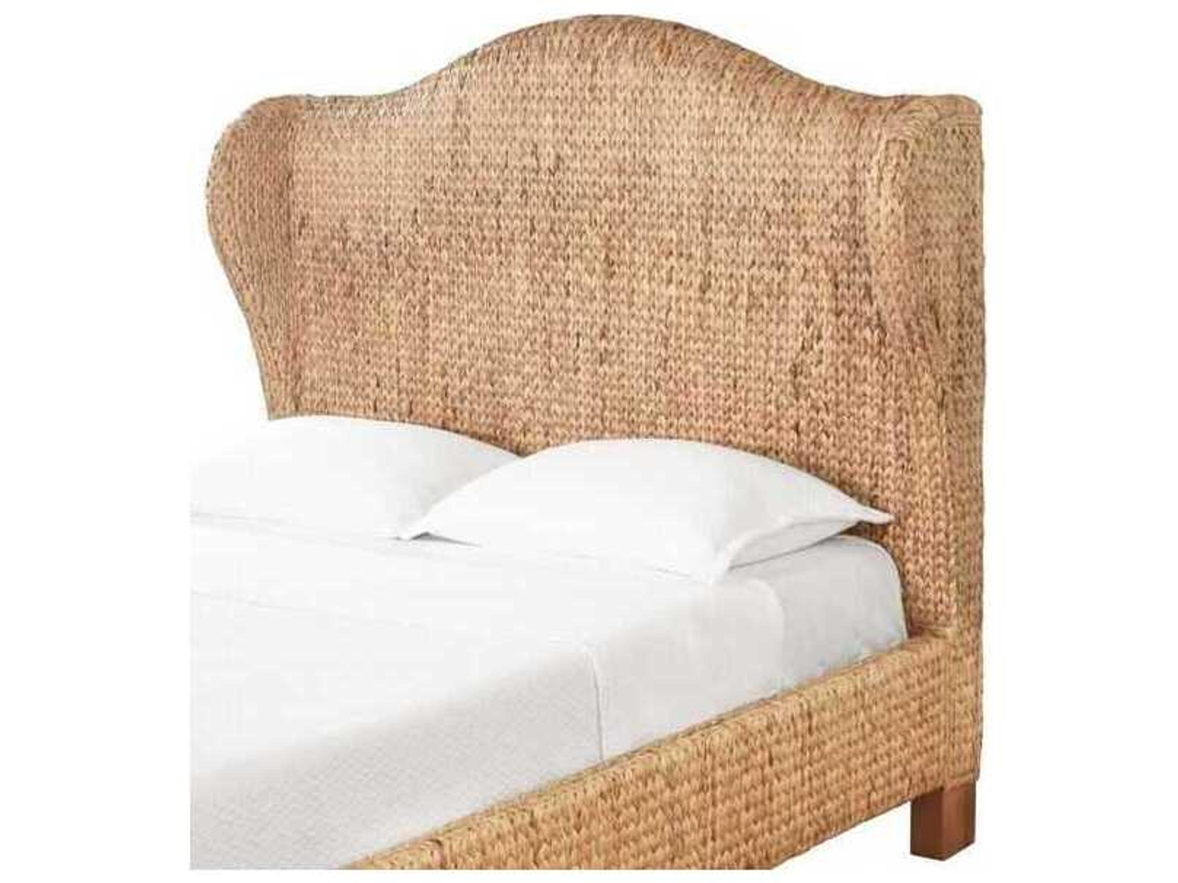 Worlds Away Brown Rattan Wood Queen Platform Bed