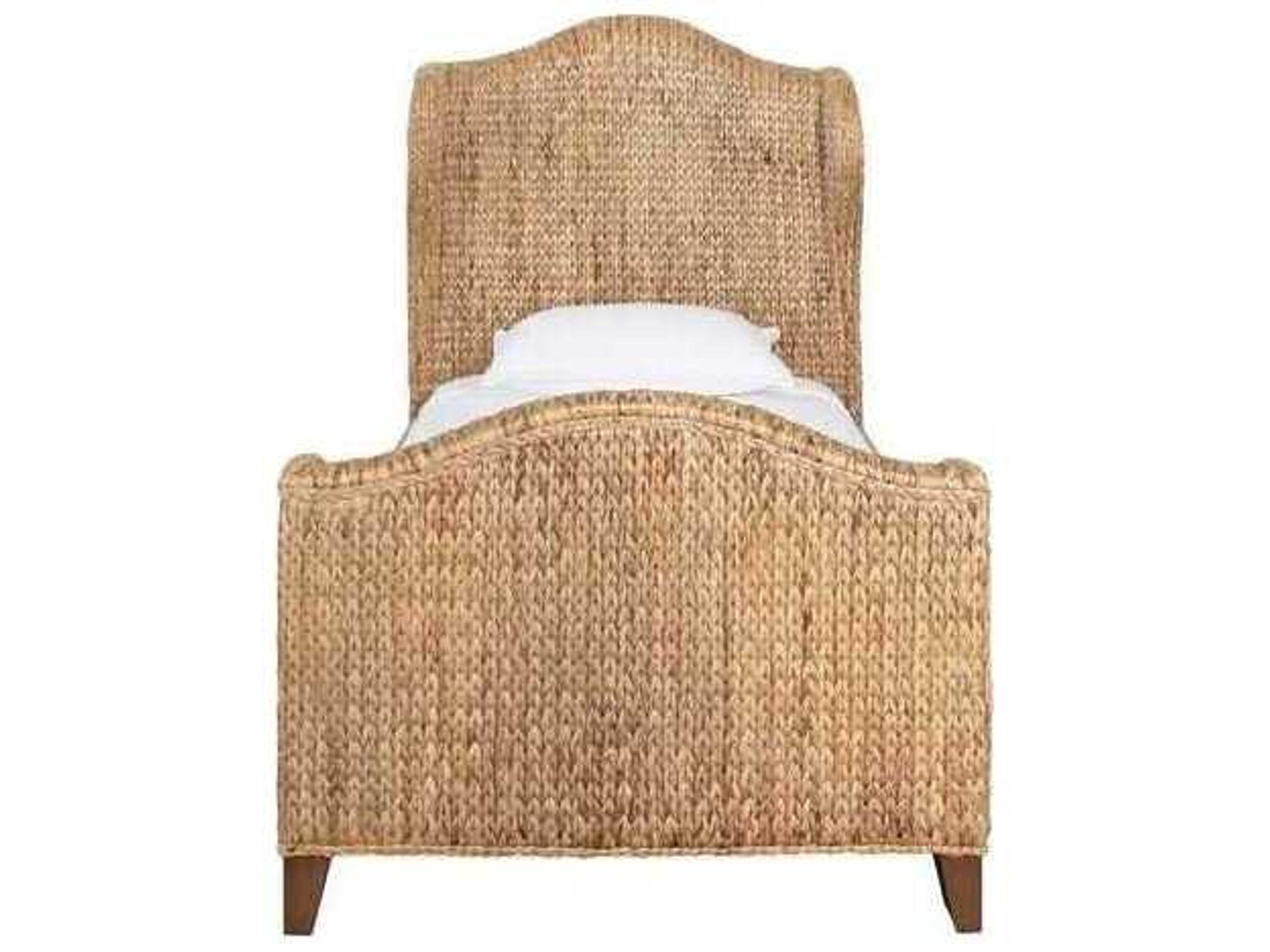 Worlds Away Brown Rattan Wood Twin Platform Bed