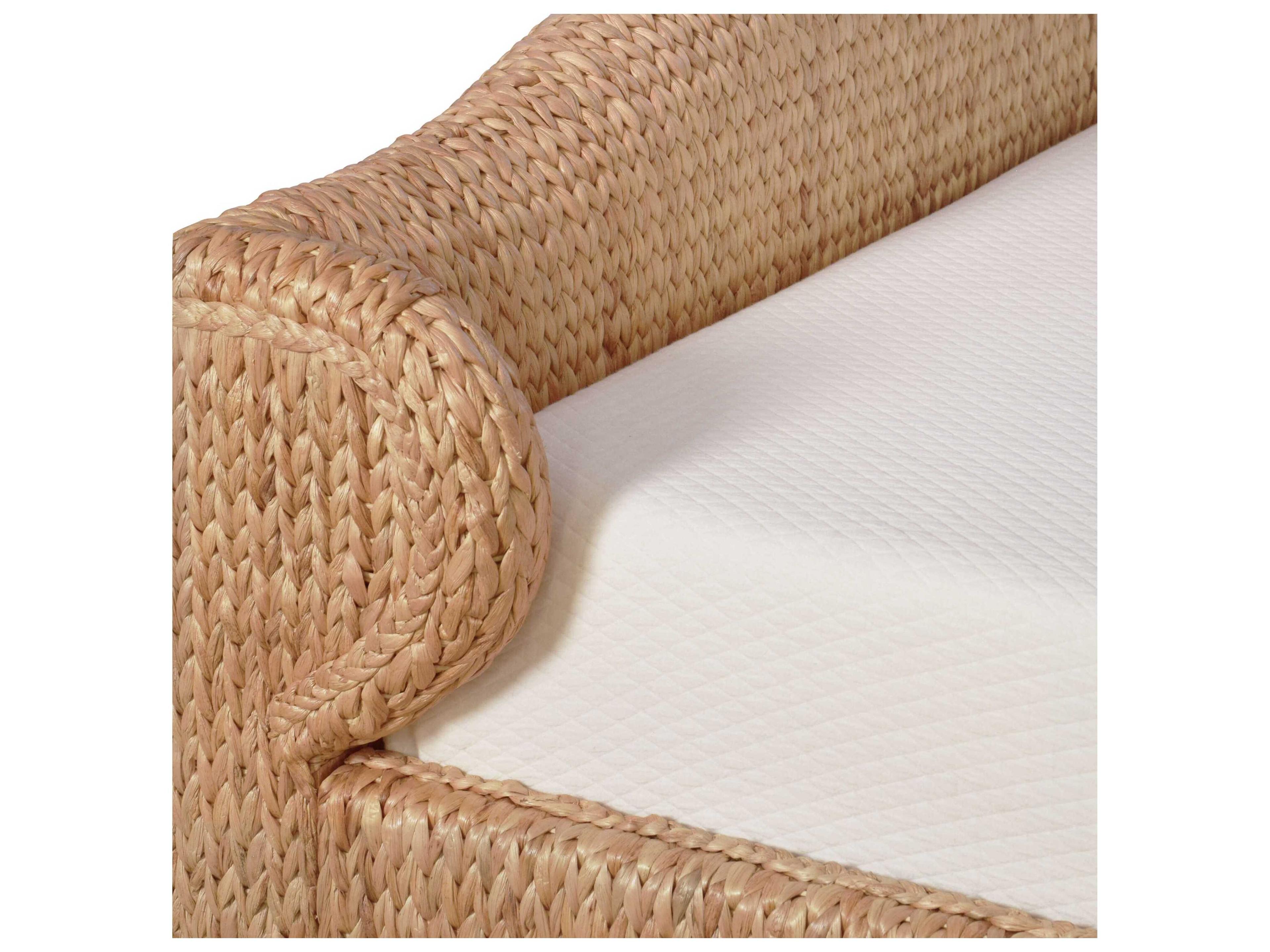 Worlds Away Brown Rattan Wood Twin Platform Bed