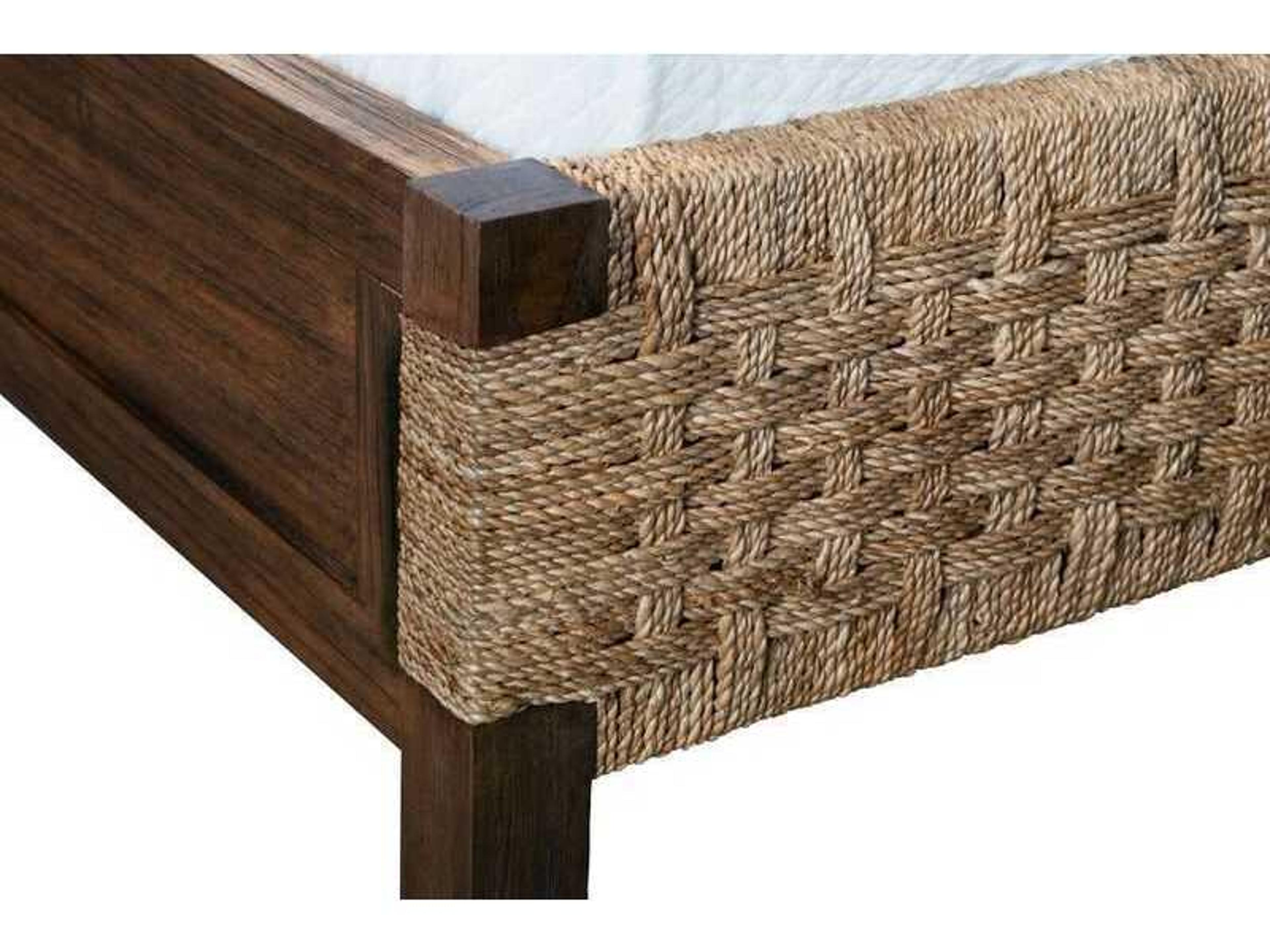 Worlds Away Brown Wood King Platform Bed